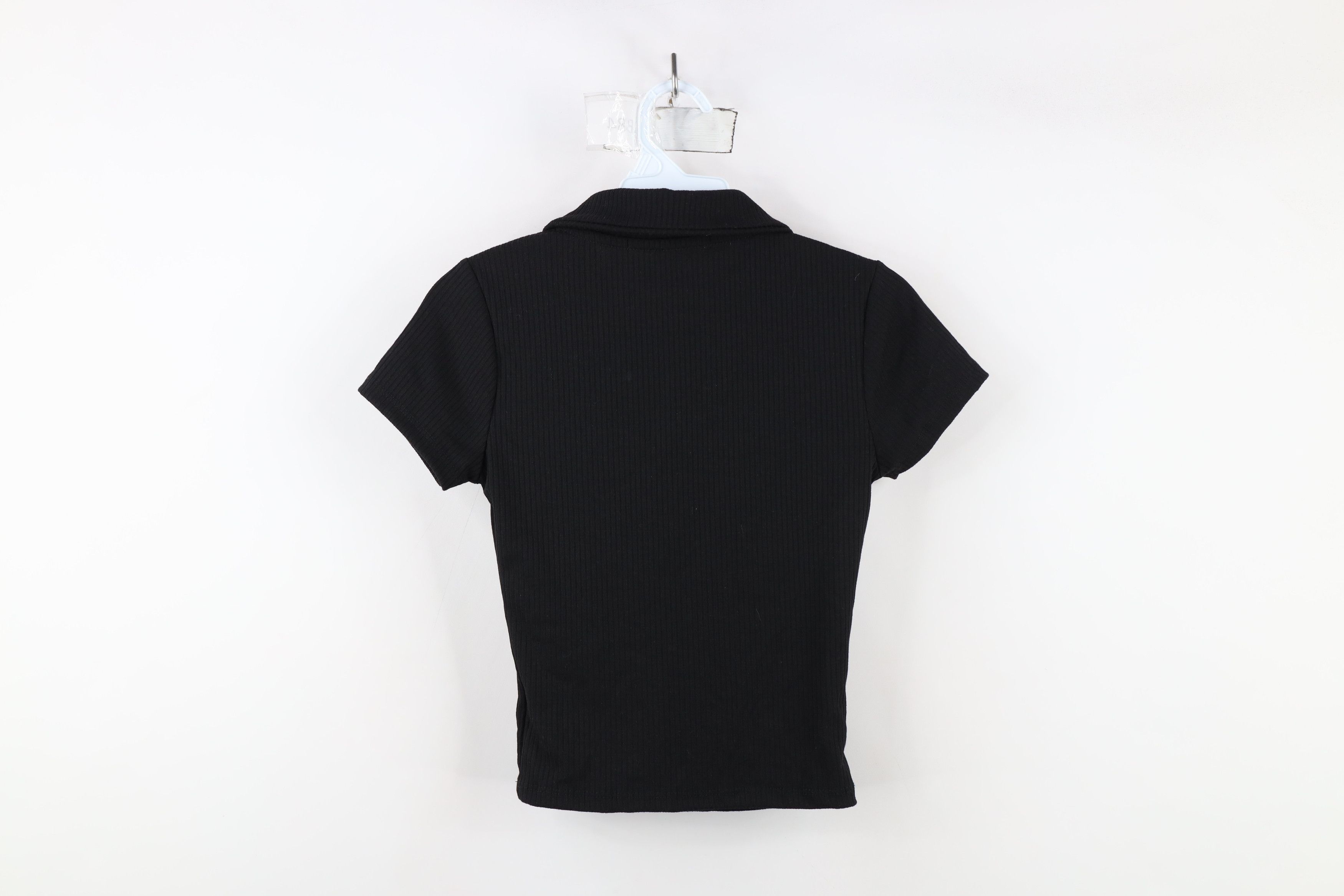 Vintage Vintage Y2K Babydoll Streetwear Ribbed Cropped Polo Shirt Size S / US 4 / IT 40 - 9 Thumbnail