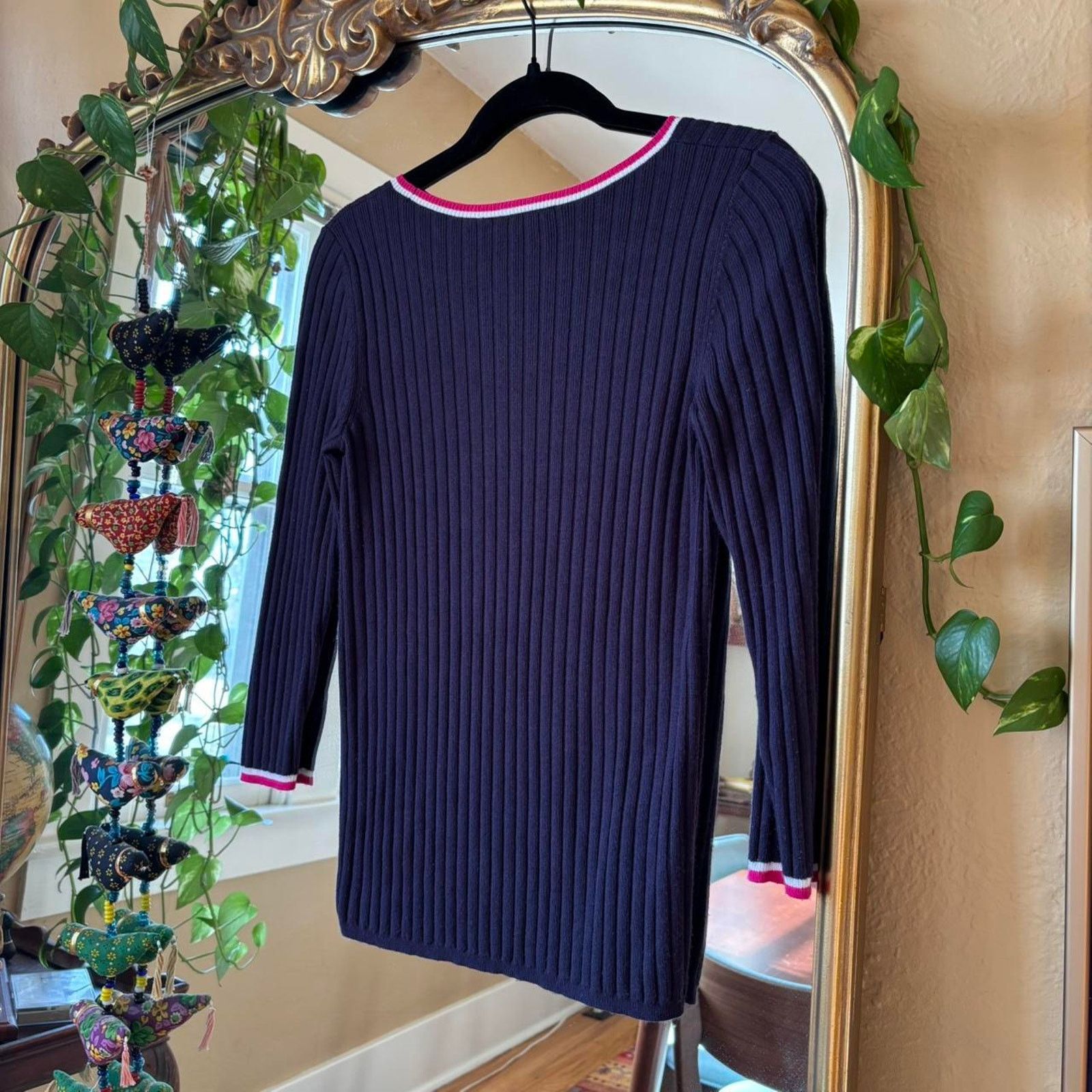 Ann Taylor Vintage Ann Taylor Blue Ribbed Preppy Y2K Sweater Small Size S / US 4 / IT 40 - 7 Thumbnail