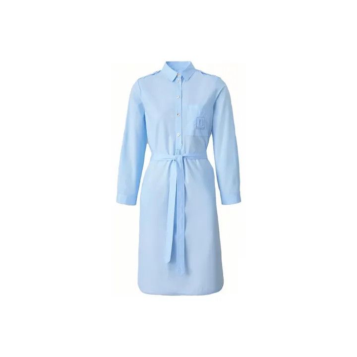 Burberry Burberry Light Blue Long Sleeve Dress with Belt 0079 Size M / US 6-8 / IT 42-44 - 1 Thumbnail