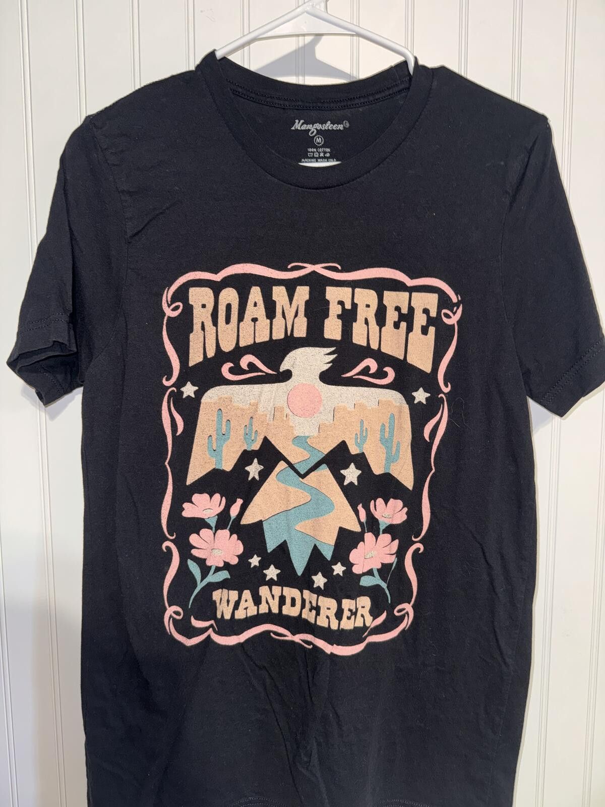 Other Mangosteen Roam Free Wanderer Graphic T-Shirt Medium Black Size M / US 6-8 / IT 42-44 - 1 Thumbnail