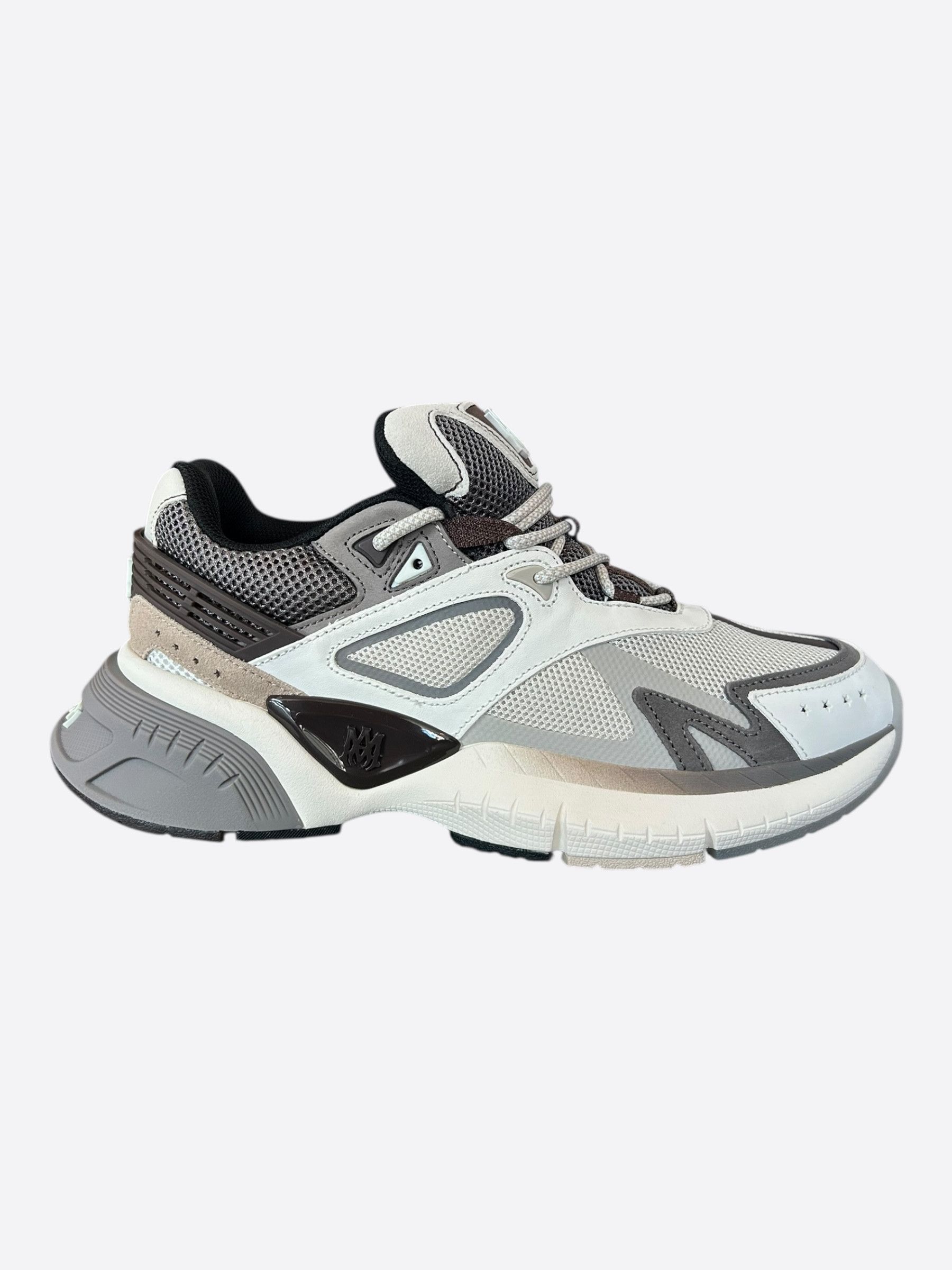 Amiri Amiri White & Brown MA Logo Runners Size US 12 / EU 45 - 1 Thumbnail