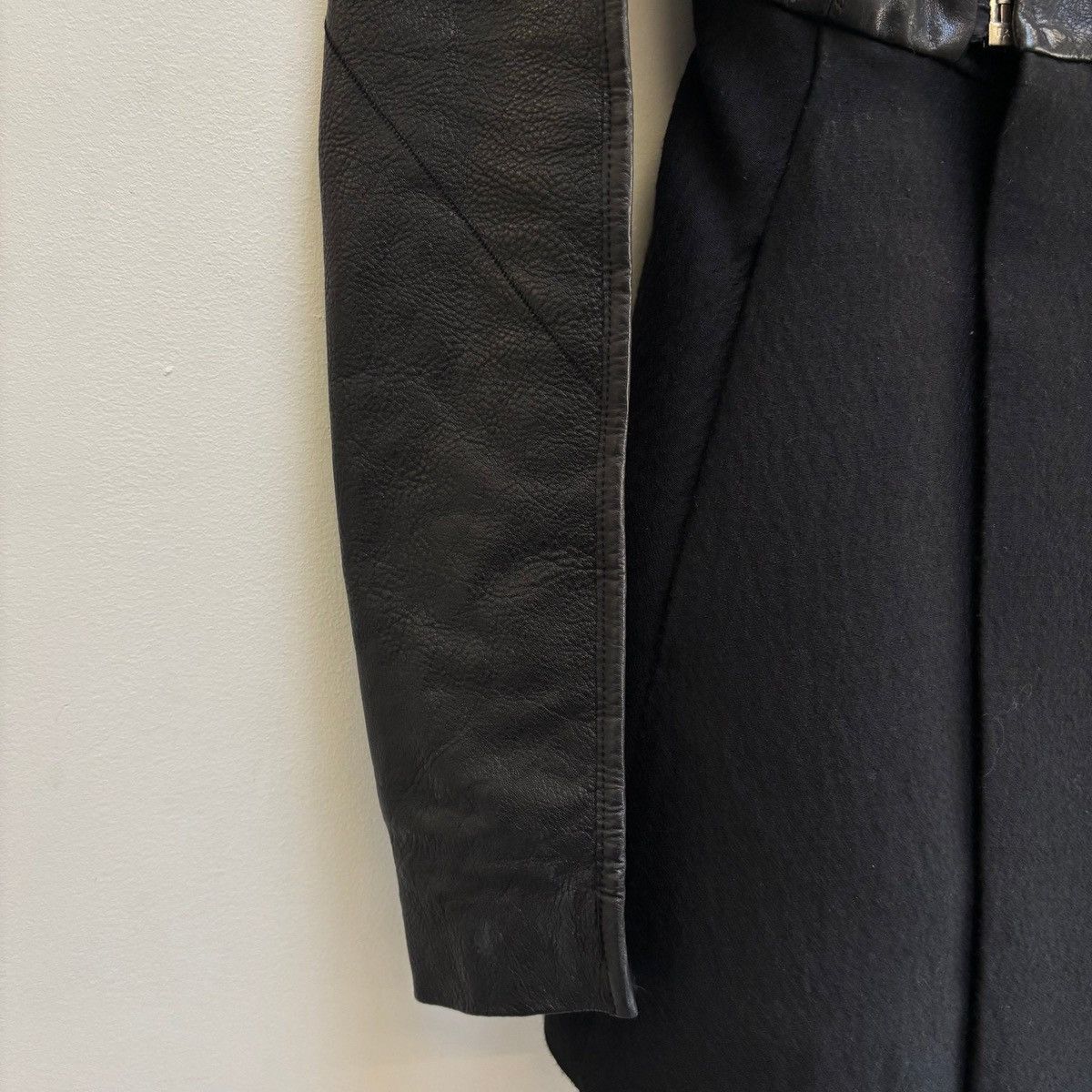 Rick Owens FW10 Rick Owens “GLEAM” Long Leather Wool Jacket Size M / US 6-8 / IT 42-44 - 8 Thumbnail