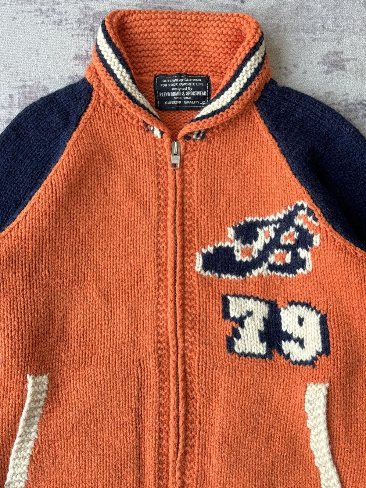 Japanese Brand Vintage Plevo Knit Zipper Baseball Jacket Size US M / EU 48-50 / 2 - 3 Thumbnail