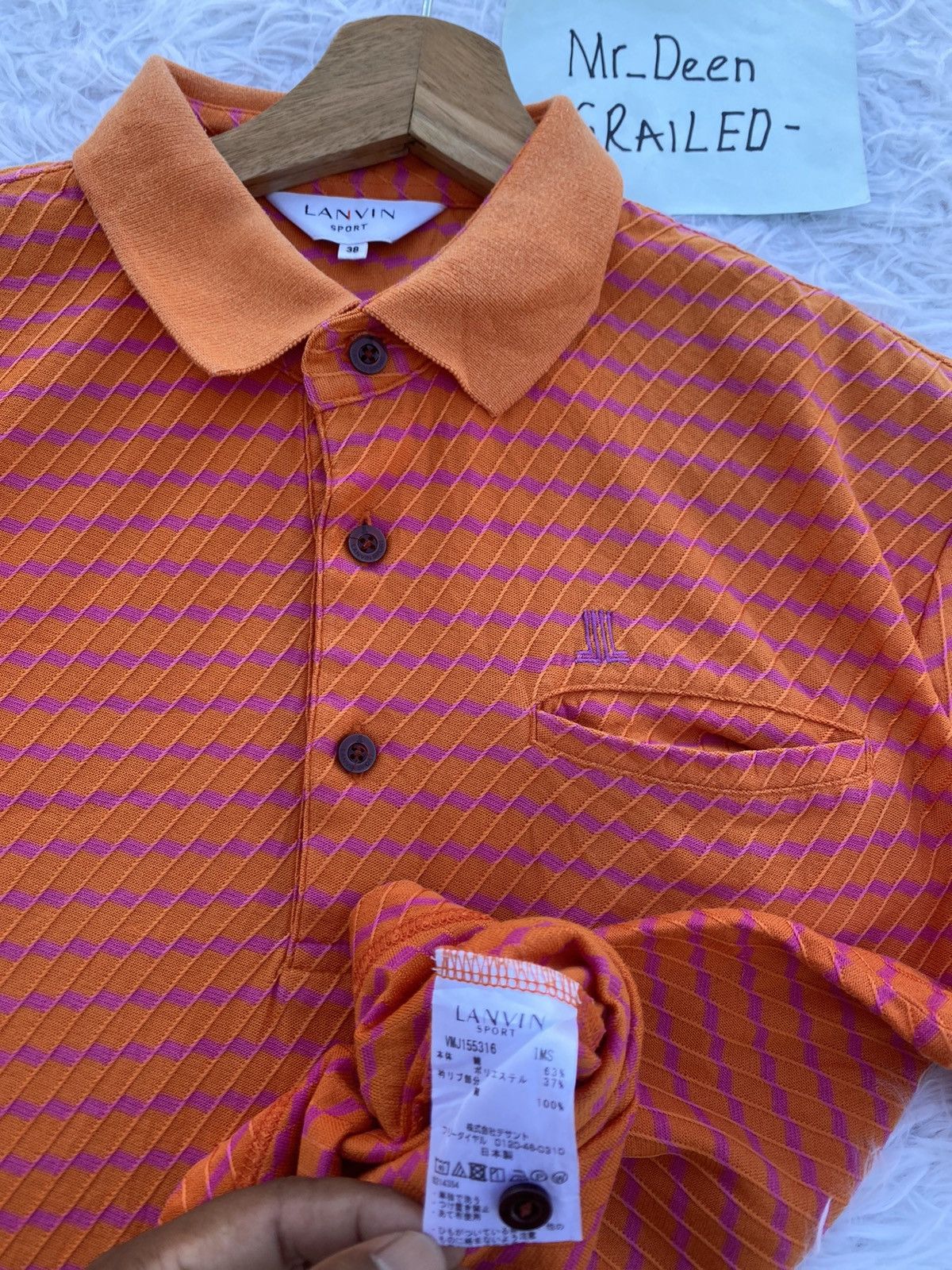 Lanvin Rare Vintage Lanvin Textured Polo Tshirt Size US M / EU 48-50 / 2 - 10 Thumbnail
