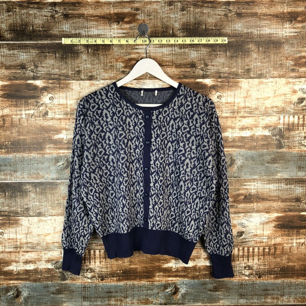 Japanese Brand Japanese Brand Purple Patterned Cardigans #A1361 Size L / US 10 / IT 46 - 1 Thumbnail