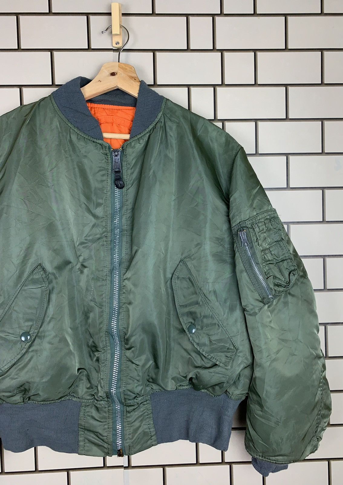 Alpha Industries × Vintage Vintage Military Alpha MA-1 Flyer Bomber Jacket Size US L / EU 52-54 / 3 - 6 Thumbnail