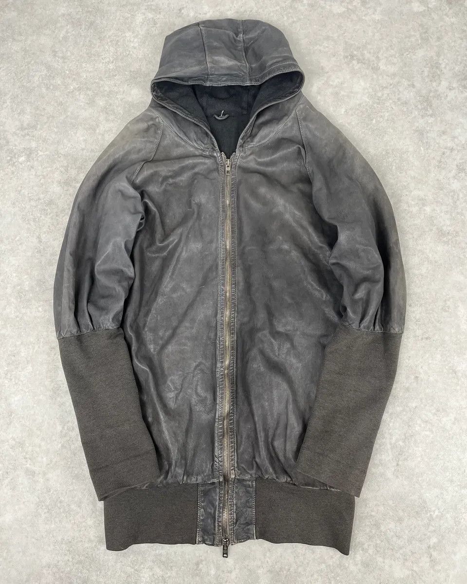 Giorgio Brato Giorgio Brato Avant-Garde Brut Grey Leather Long Jacket Size US XS / EU 42 / 0 - 3 Thumbnail