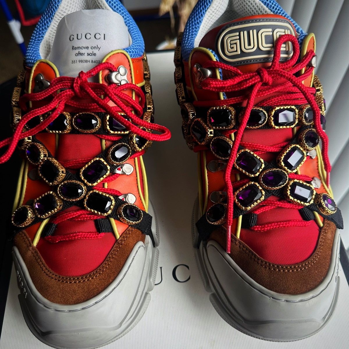 Gucci $1590 Gucci Flashtrek Sneakers w Crystals multicolor Size US 10 / EU 43 - 5 Thumbnail