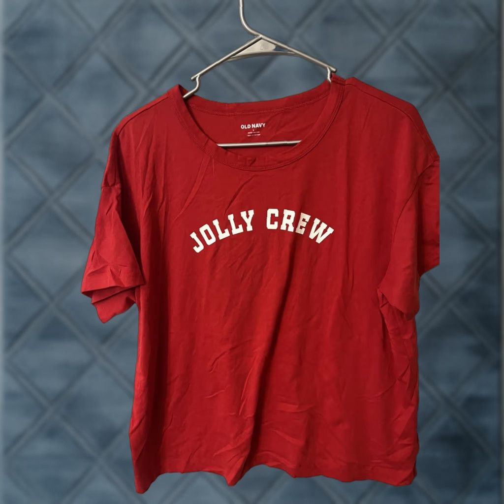 Old Navy Old Navy T-Shirt Women L Red Graphic Print Cotton Short Sleeve Crew Neck Pullover Casual Funny Spring Summer Size L / US 10 / IT 46 - 1 Thumbnail