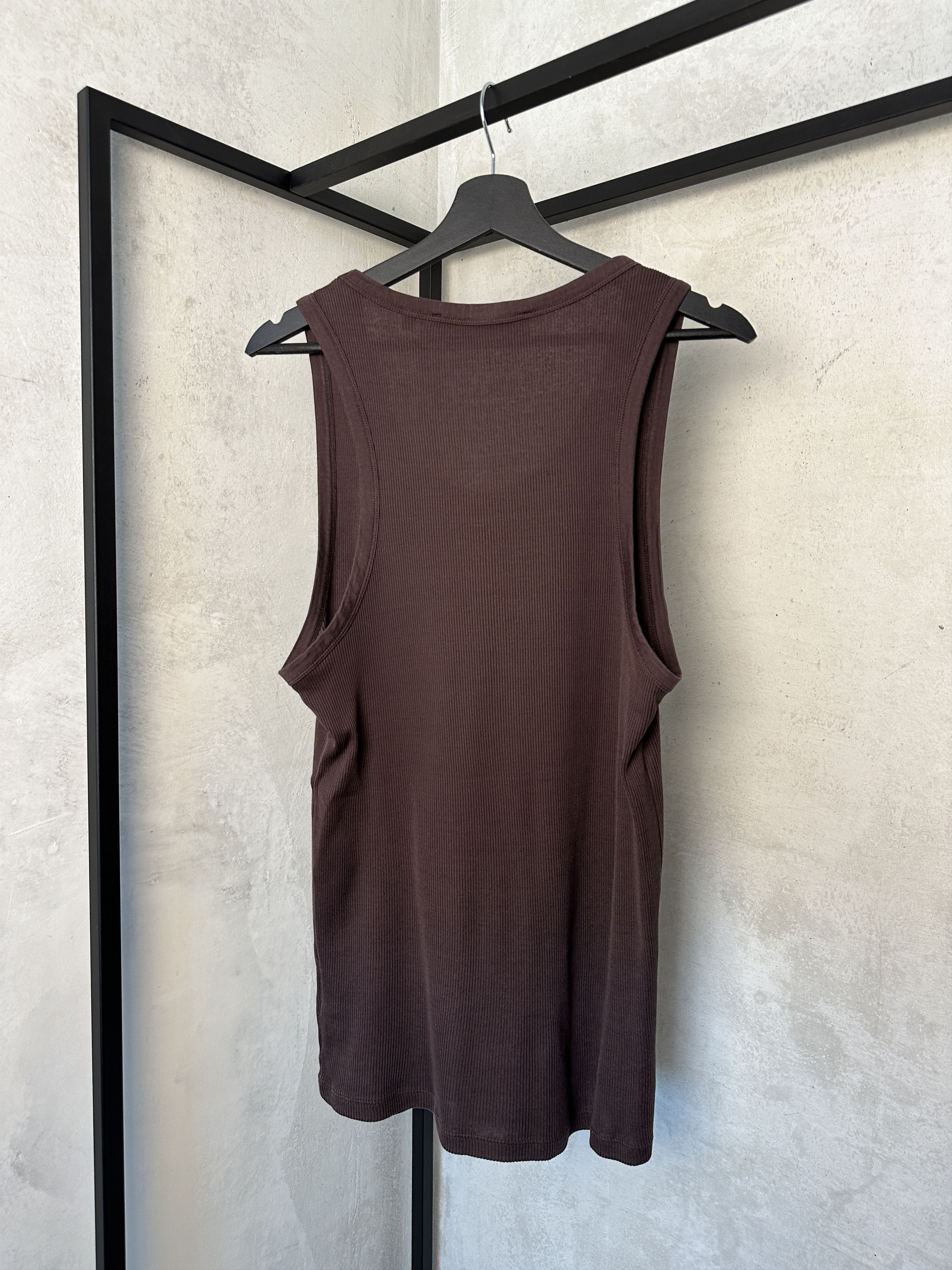 Rohe Rohe Ribbed Brown Tank Top Size US XL / EU 56 / 4 - 3 Thumbnail