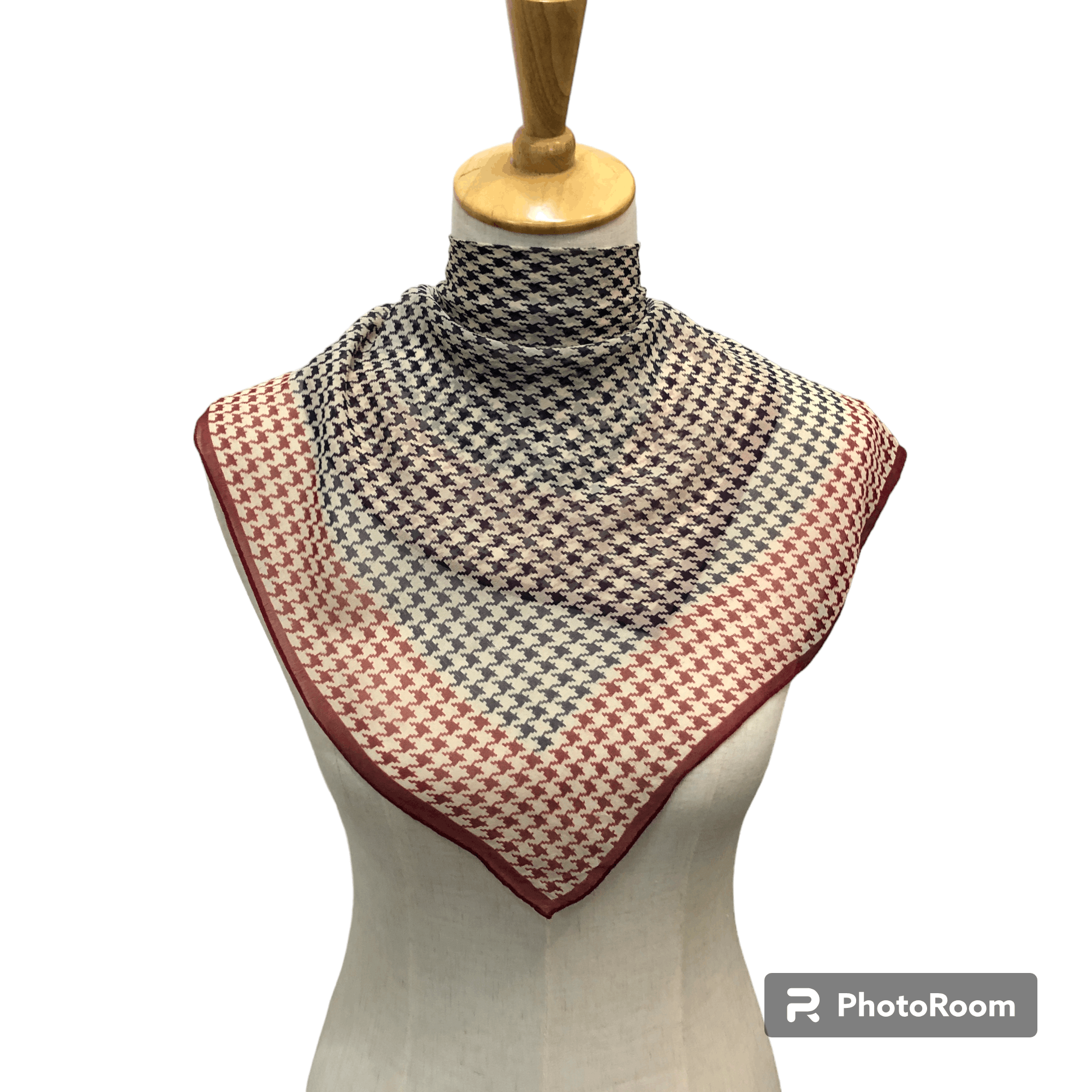 Belvedere Vintage Belvedere Houndstooth Silk Scarf M1340 Size ONE SIZE - 1 Thumbnail