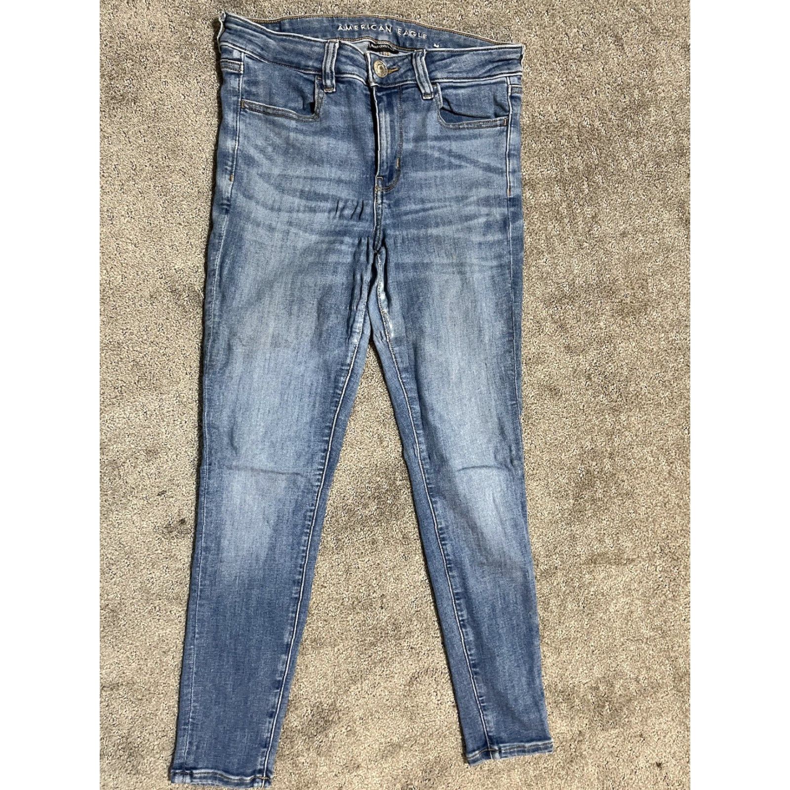 American Eagle Outfitters American Eagle Blue Next Level Stretch Jegging Pants Size 6 Short Distressed Jeans Womens Size 28" / US 6 / IT 42 - 3 Thumbnail