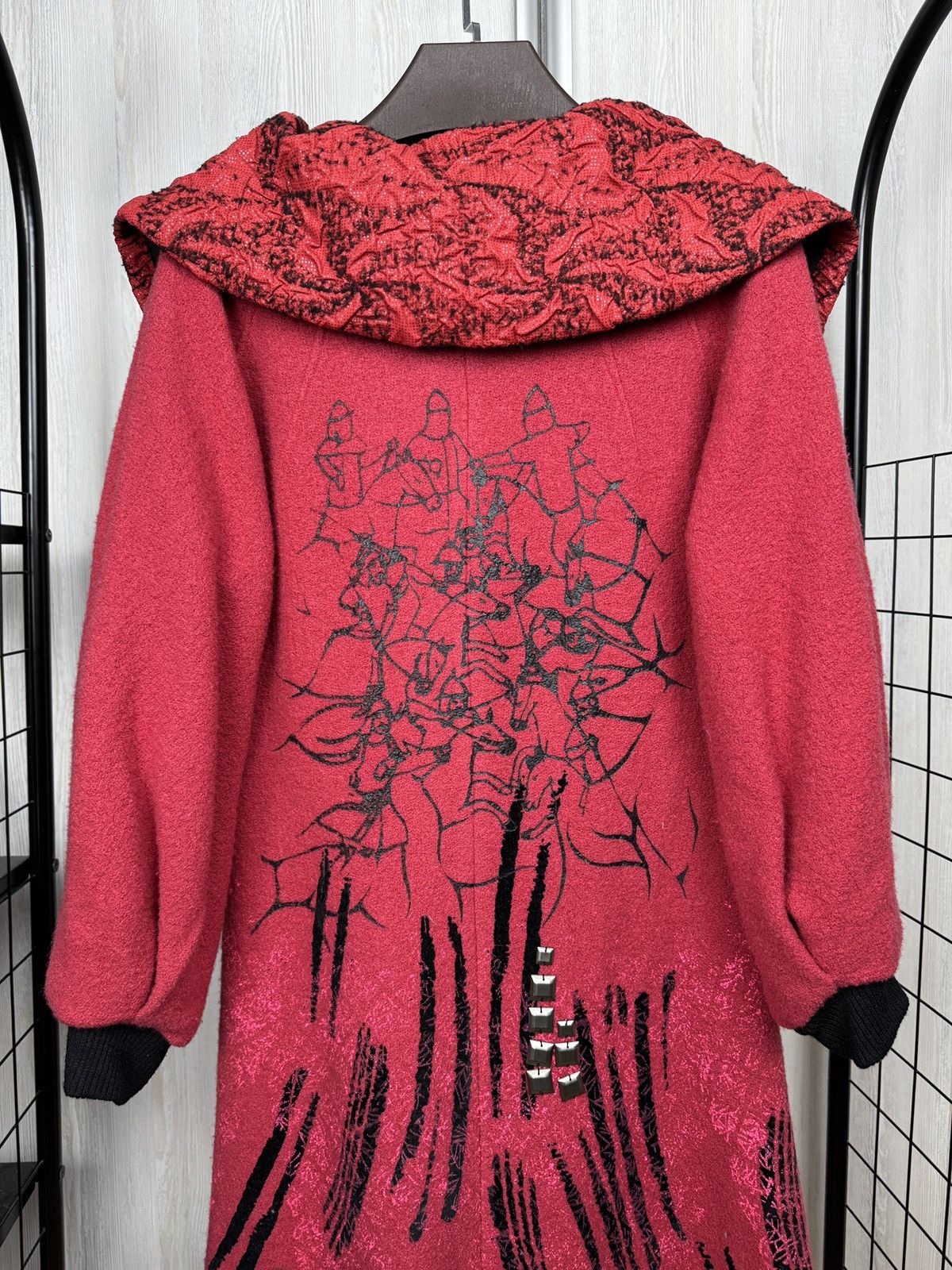 If Six Was Nine Save the Queen red pure cashmere avant garde vintage coat Size M / US 6-8 / IT 42-44 - 10 Thumbnail