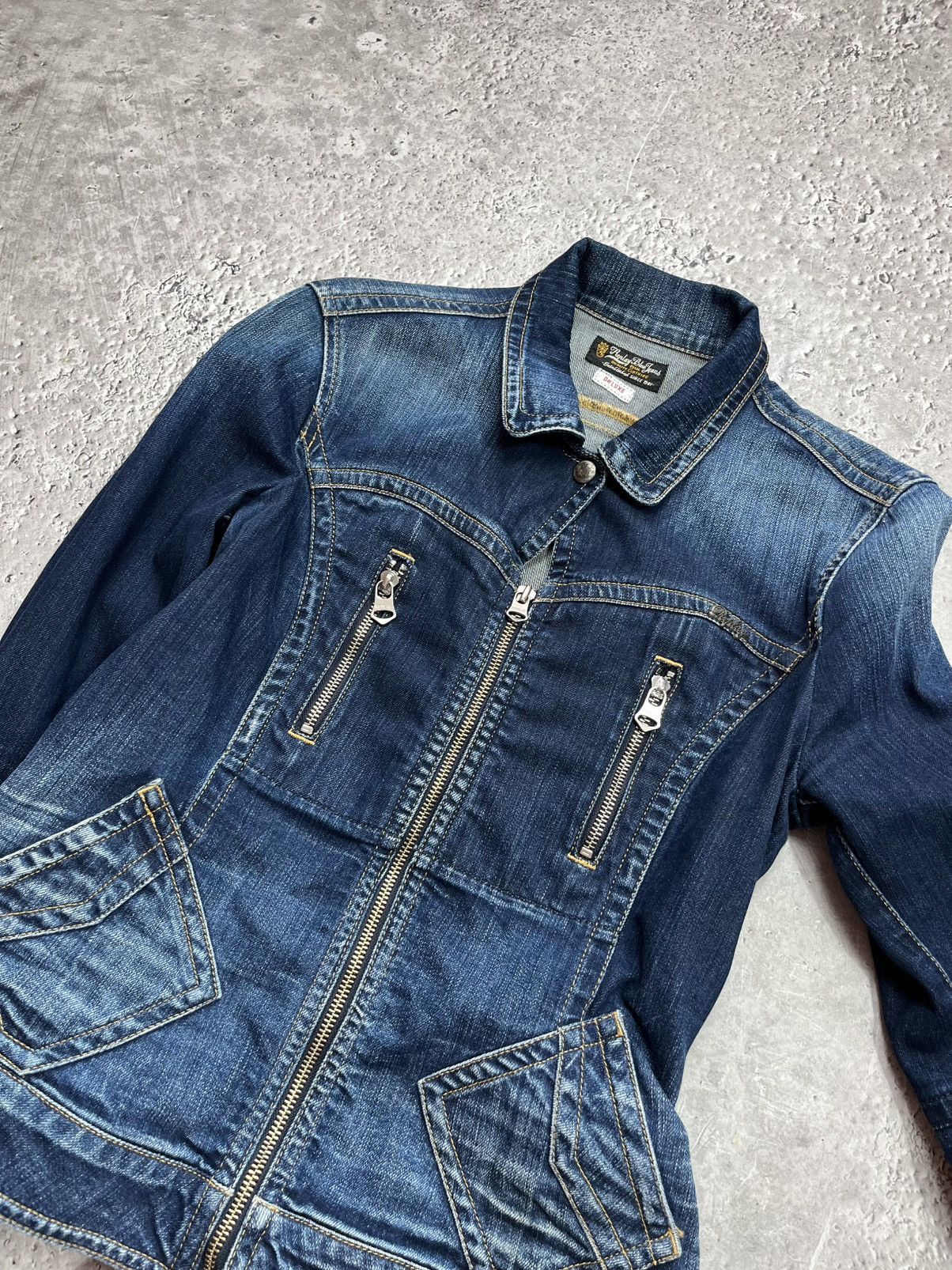Replay Replay Blue Jeans Deluxe Denim Jacket S Fitted Zip Vintage Size S / US 4 / IT 40 - 9 Thumbnail
