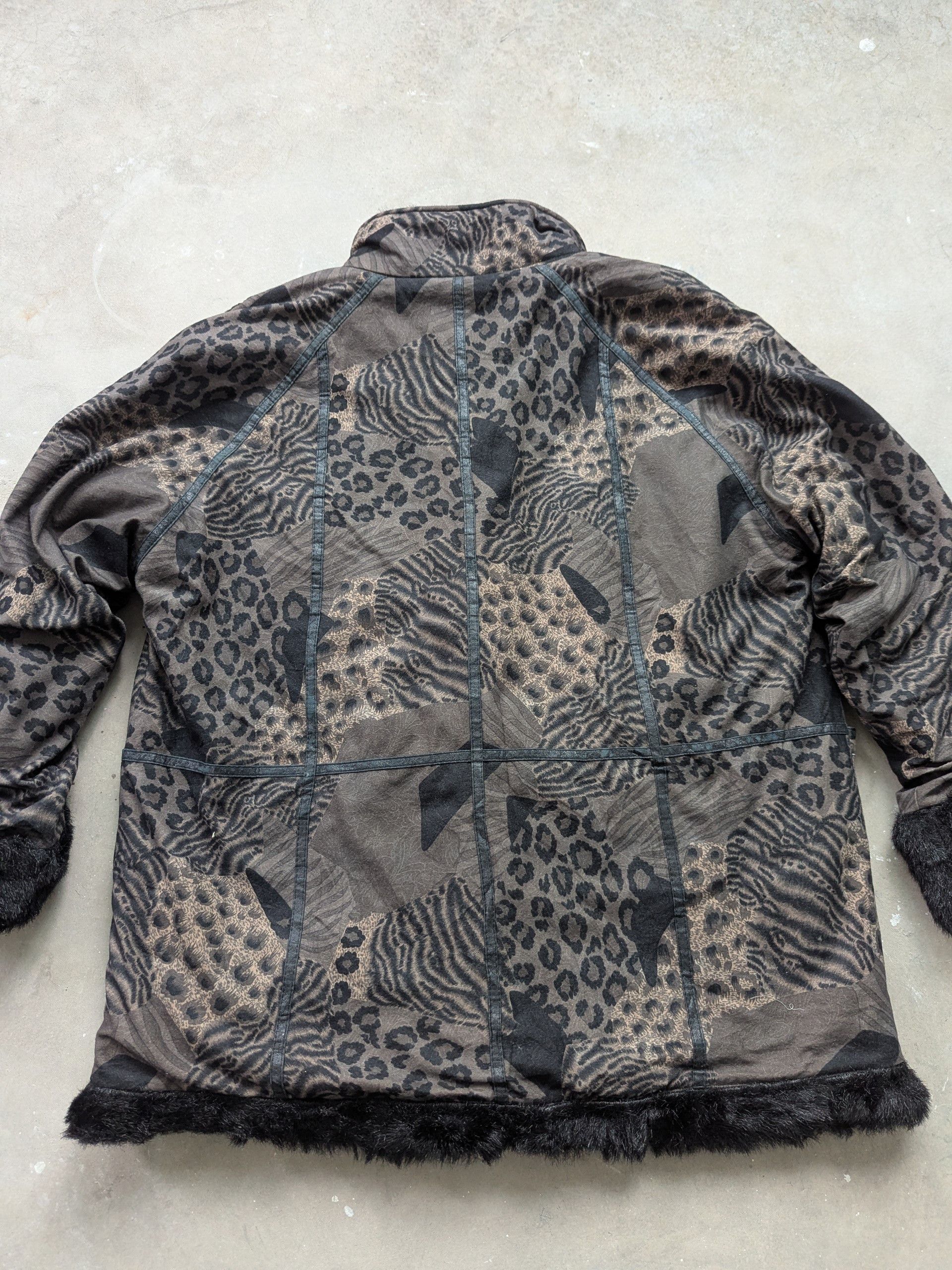 Japanese Brand × Le Grande Bleu (L.G.B.) × Vintage Vintage 90s Faux Fur Jacket Leopard Printed Size XL / US 12-14 / IT 48-50 - 14 Thumbnail