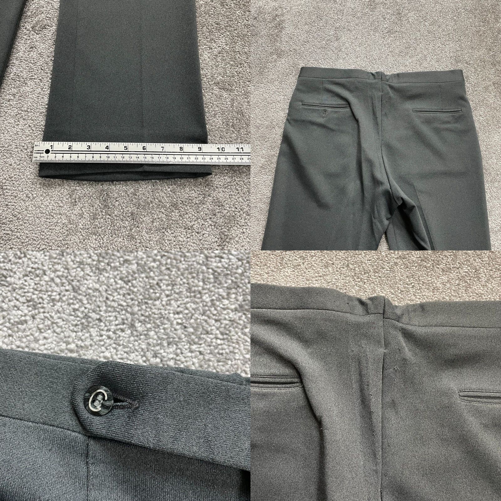 Vintage Champ-Eze Vintage Dress Pants Mens Grey Straight Leg Flat Front Trouser 35x29 Size US 35 - 8 Thumbnail