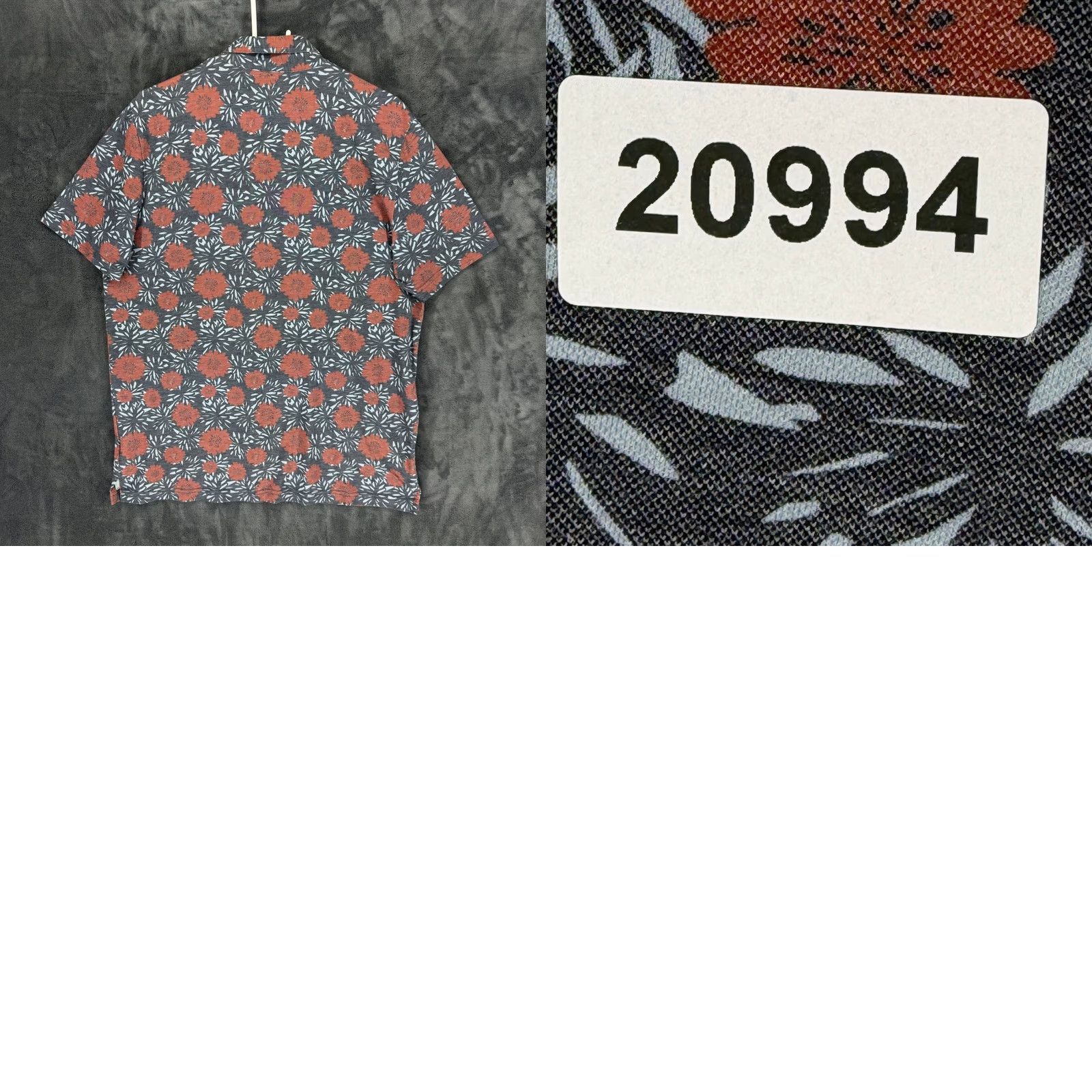 TravisMathew Travis Mathew Polo Shirt Mens XL Floral Print Short Sleeve Gray Red Golf Casual Shirt Size US XL / EU 56 / 4 - 8 Thumbnail