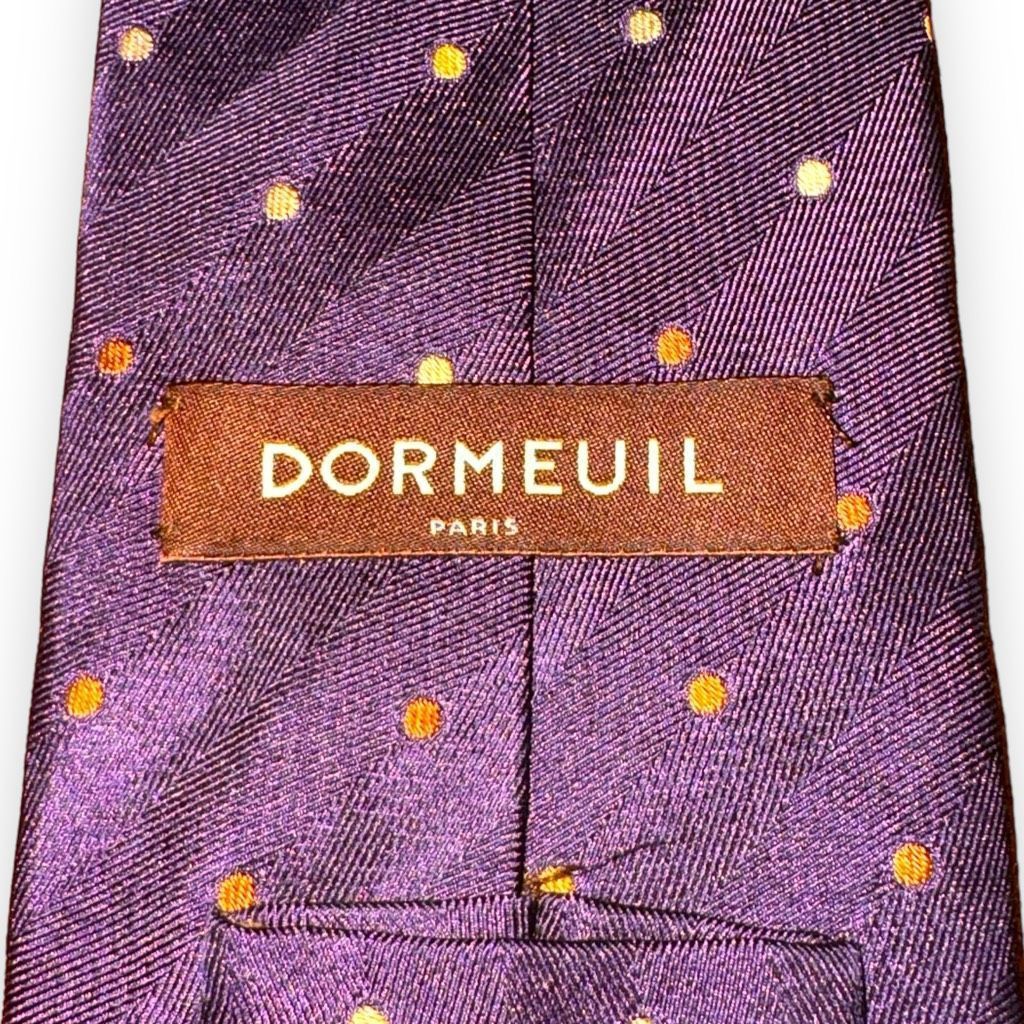 Other Dormeuil Paris Purple Polkadot Handmade Silk Neck Tie Size ONE SIZE - 3 Thumbnail