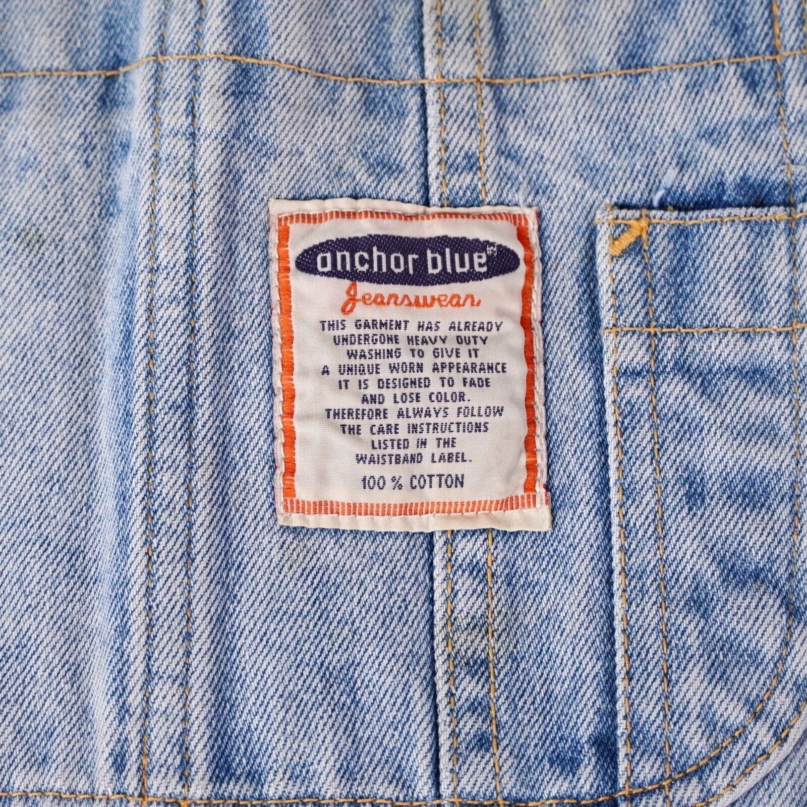 Anchor Blue Anchor Blue Vintage Overalls Cotton Denim Jeans Pants Slacks Size 36" / US 14 / IT 50 - 6 Thumbnail