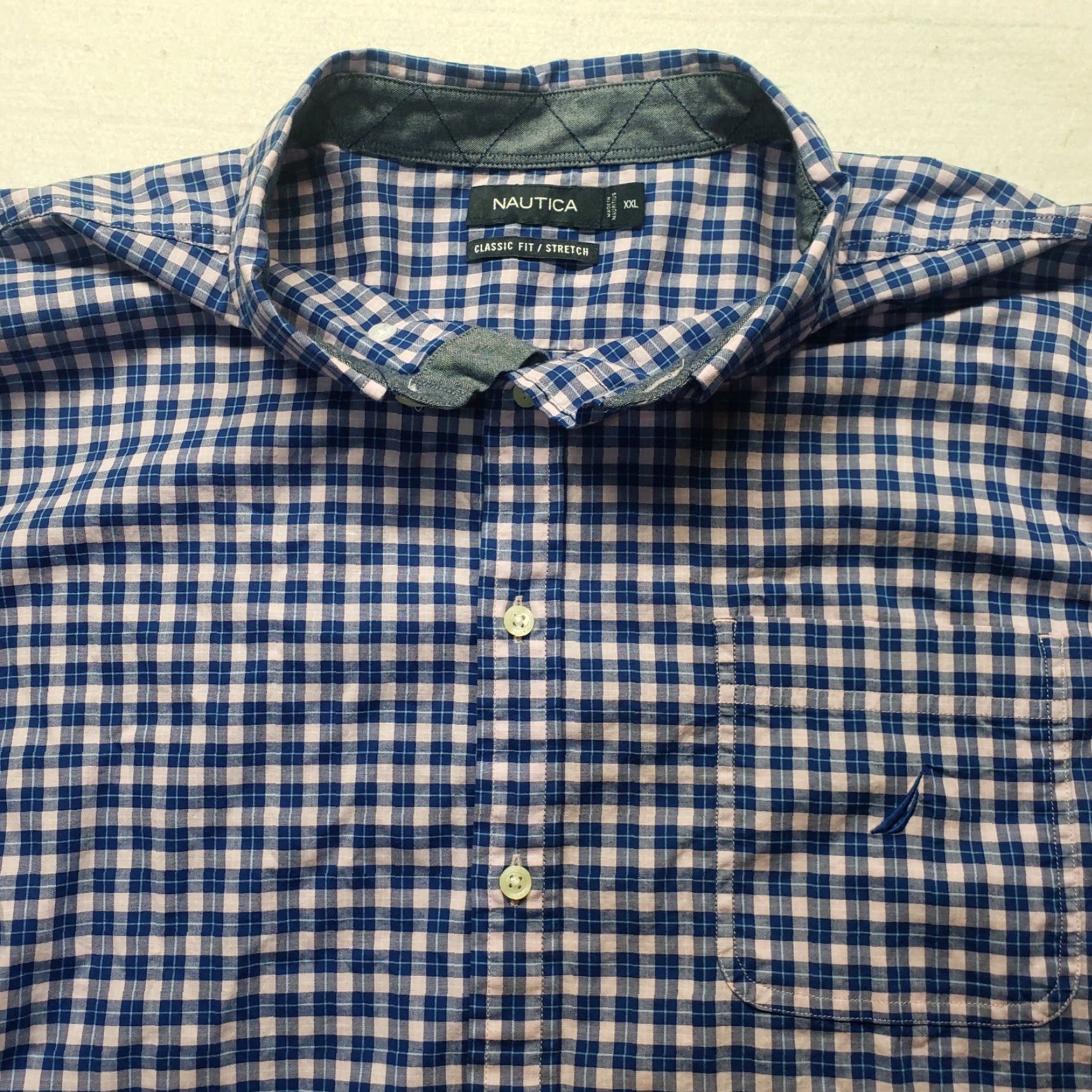 Nautica Nautica Blue Checkered Long Sleeve Button-Up Shirt Men 2XL XXL Size Size US XXL / EU 58 / 5 - 2 Thumbnail
