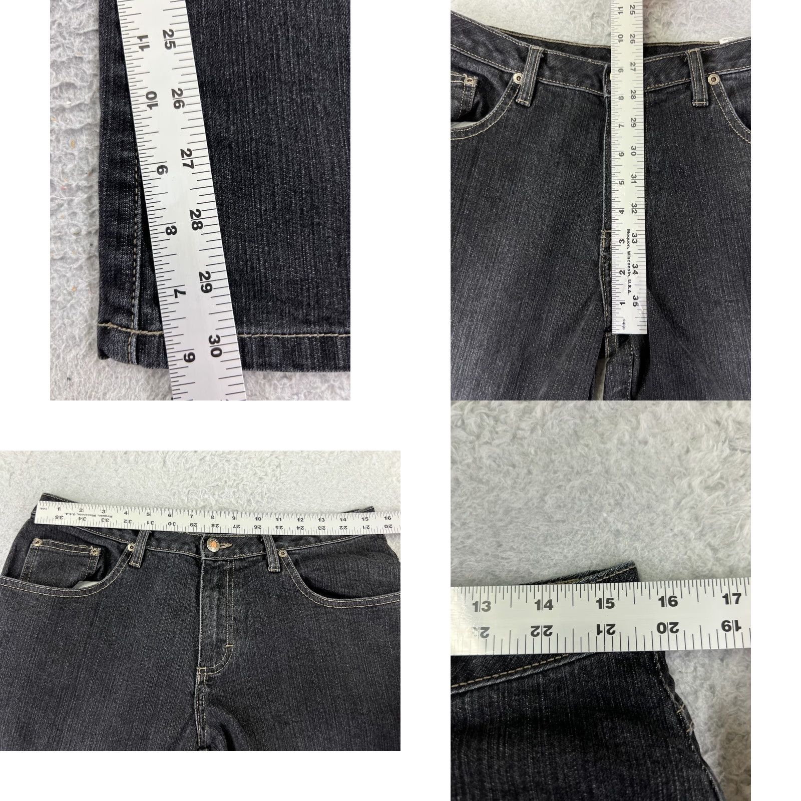 Lee Lee Riders Jeans Womens 9 Black Denim Flared Mid Rise 29x30 Cotton Blend 5-Pocket Design Lee Brand Shirt? Size 30" / US 8 / IT 44 - 8 Thumbnail