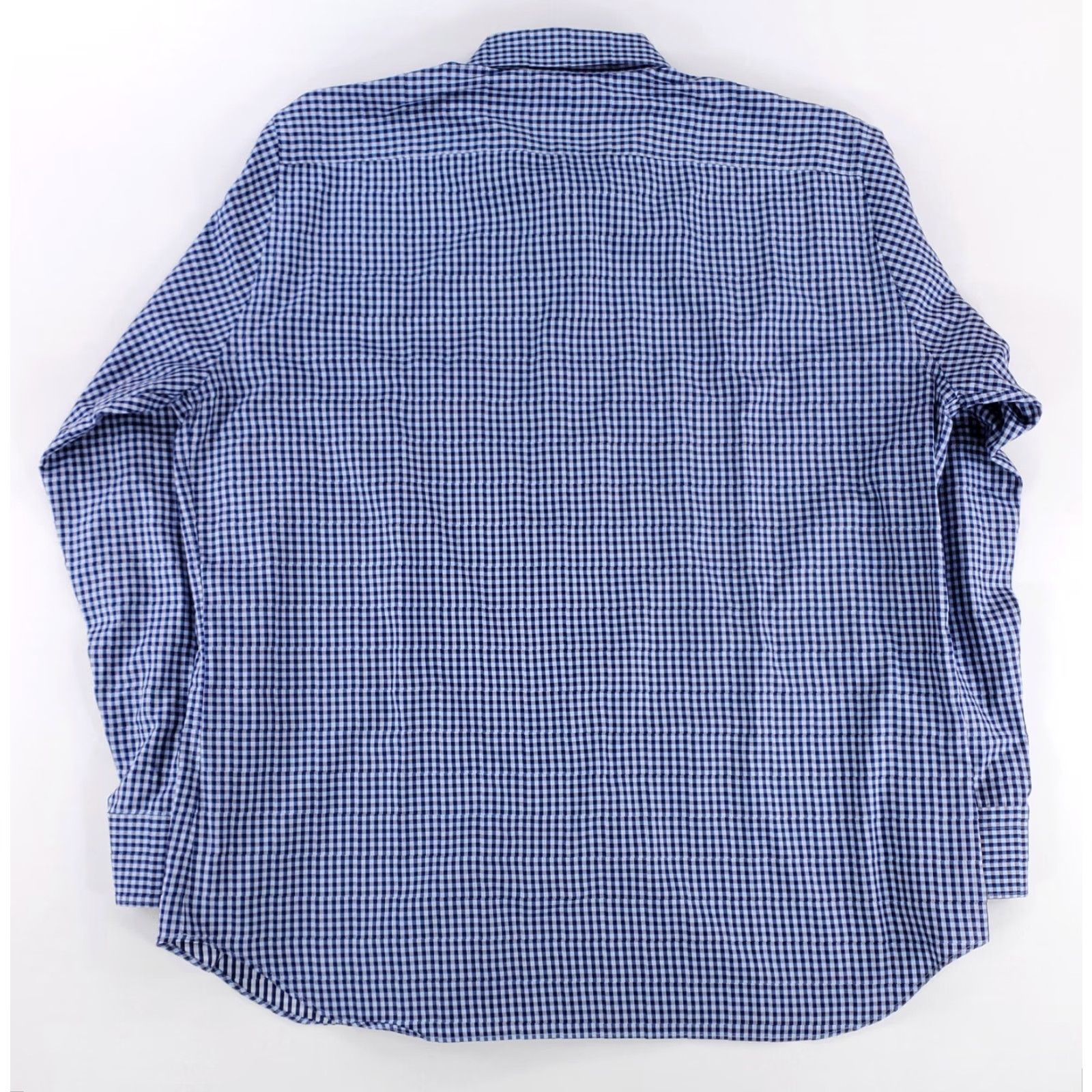 Canali Canali Button-Up Shirt Check Plaid Blue White Made Italy Mens 46-18 Long Sleeve Regular Blue Mens 46 18 Size US XXL / EU 58 / 5 - 6 Thumbnail
