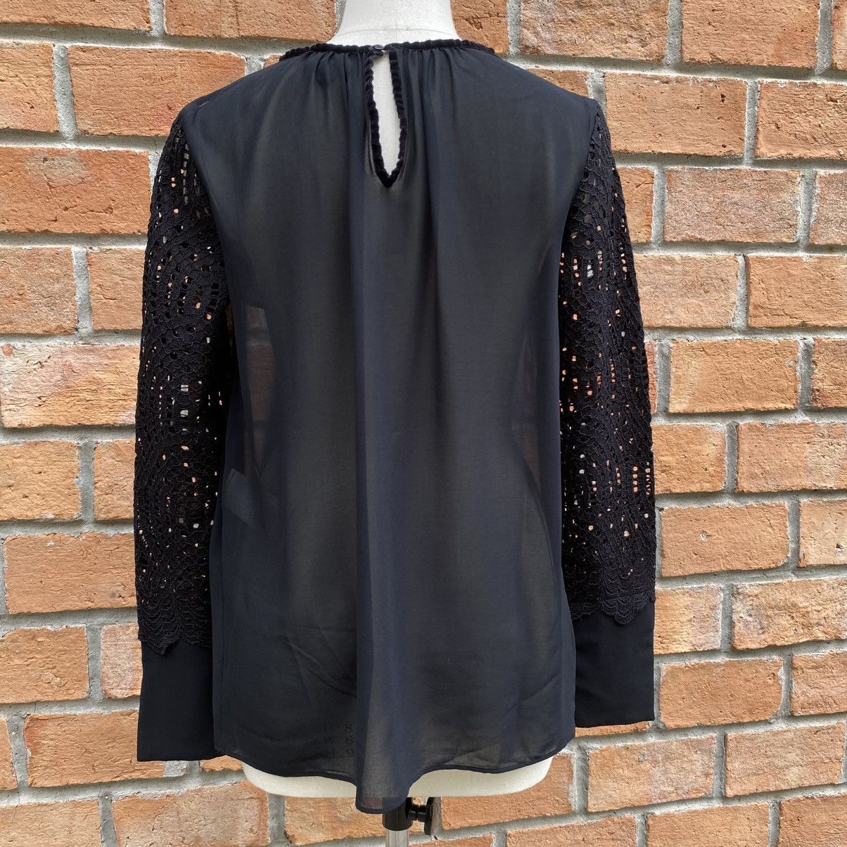 Just Cavalli Just Cavalli Black Chiffon Blouse with Knit Sleeves Size M / US 6-8 / IT 42-44 - 19 Thumbnail