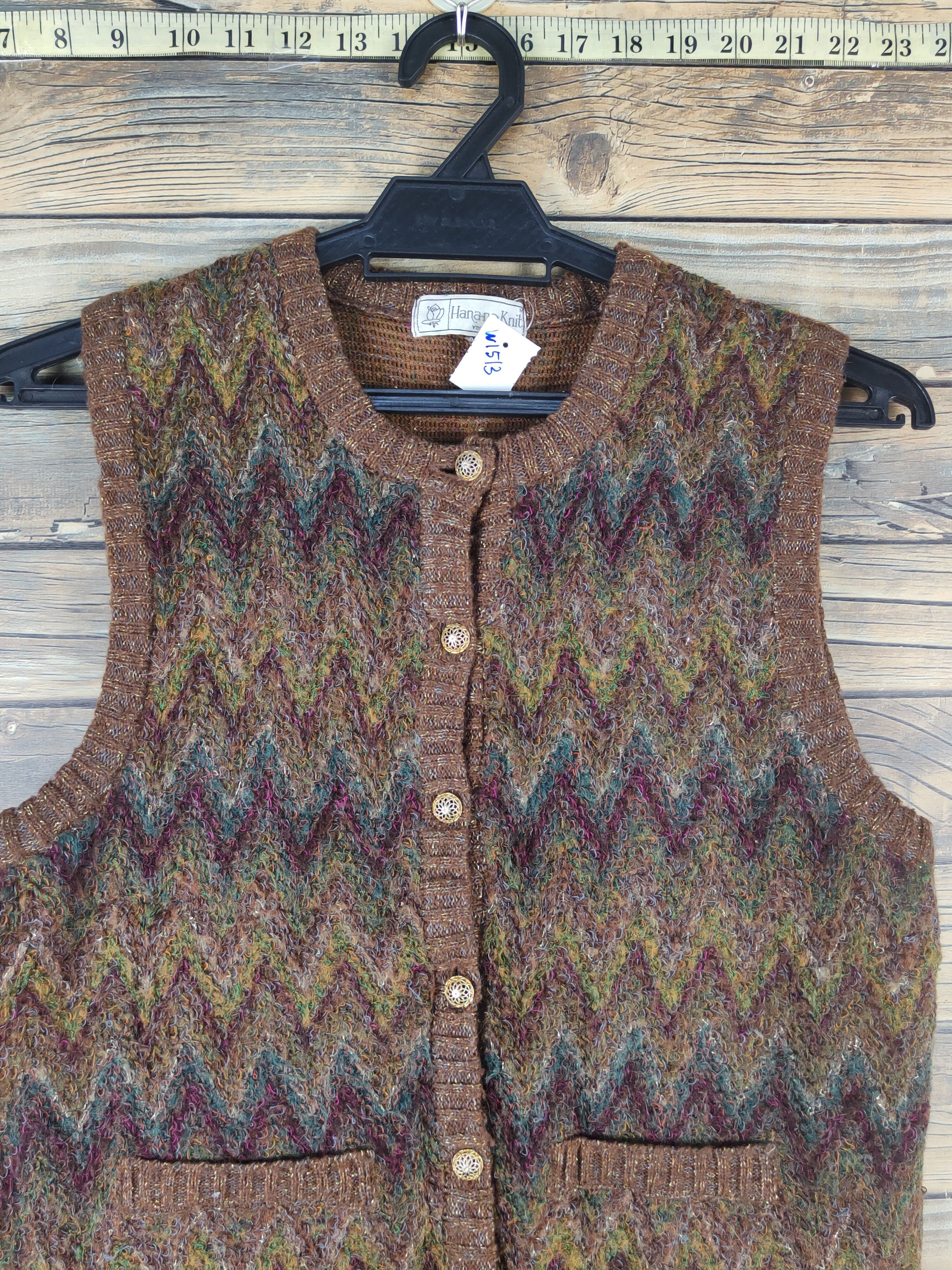 Japanese Brand × Vintage Hana-no Knit Dark Brown vintage mohair Knitwear Vests #W1513 Size XS / US 0-2 / IT 36-38 - 2 Thumbnail
