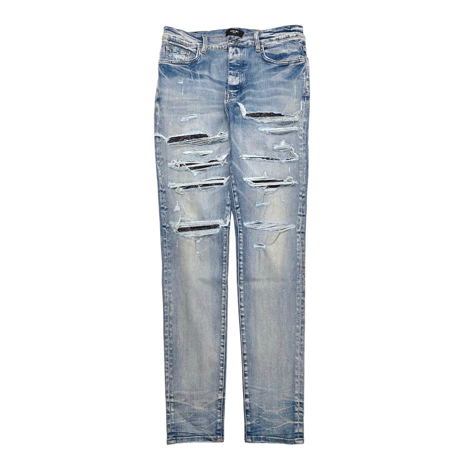 image of Amiri Python Patch Thrasher Jeans Clay Indigo, Men's (Size 36)