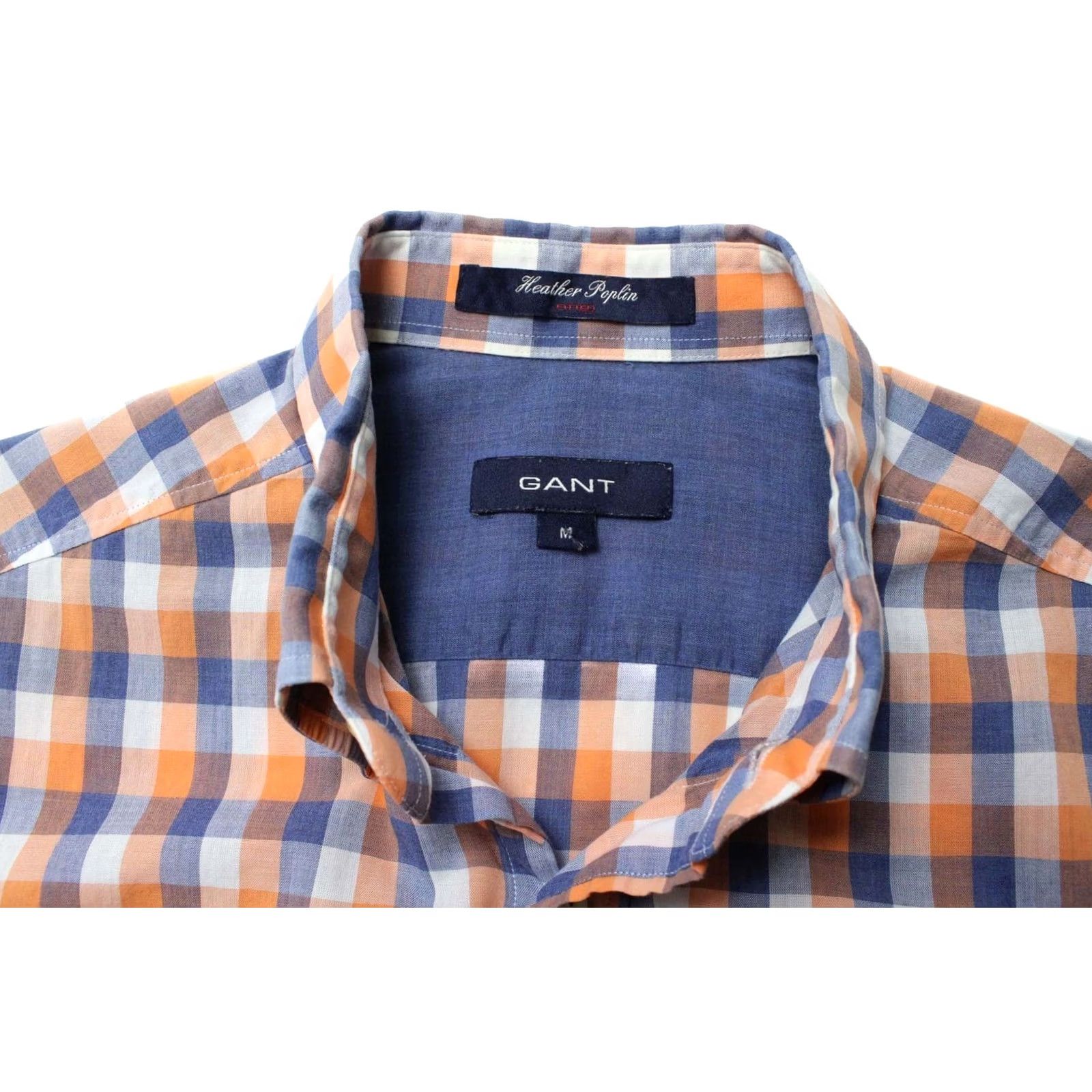 Gant GANT Heather Poplin Fitted Shirt Men M Button-Down Plaid Pocket Button-Up Short Sleeve Multicoloured/HBT Size US M / EU 48-50 / 2 - 4 Thumbnail