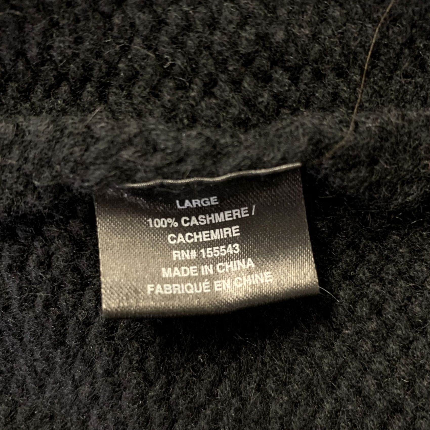 Vintage SABLYN Size L Black Cashmere Polyester Turtleneck Sweater Size L / US 10 / IT 46 - 6 Thumbnail