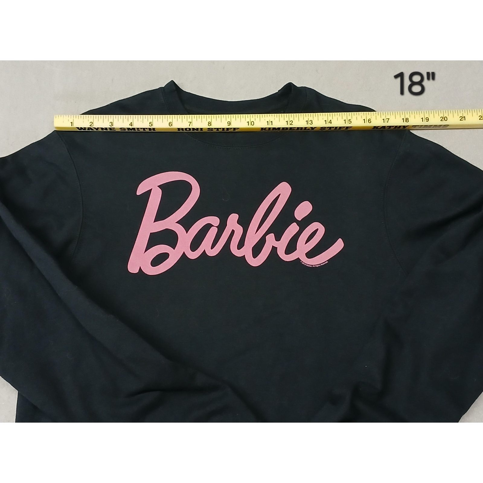 Other Mattel (No Size) Women's Black Crew Neck Pullover Sweatshirt Size ONE SIZE - 4 Thumbnail