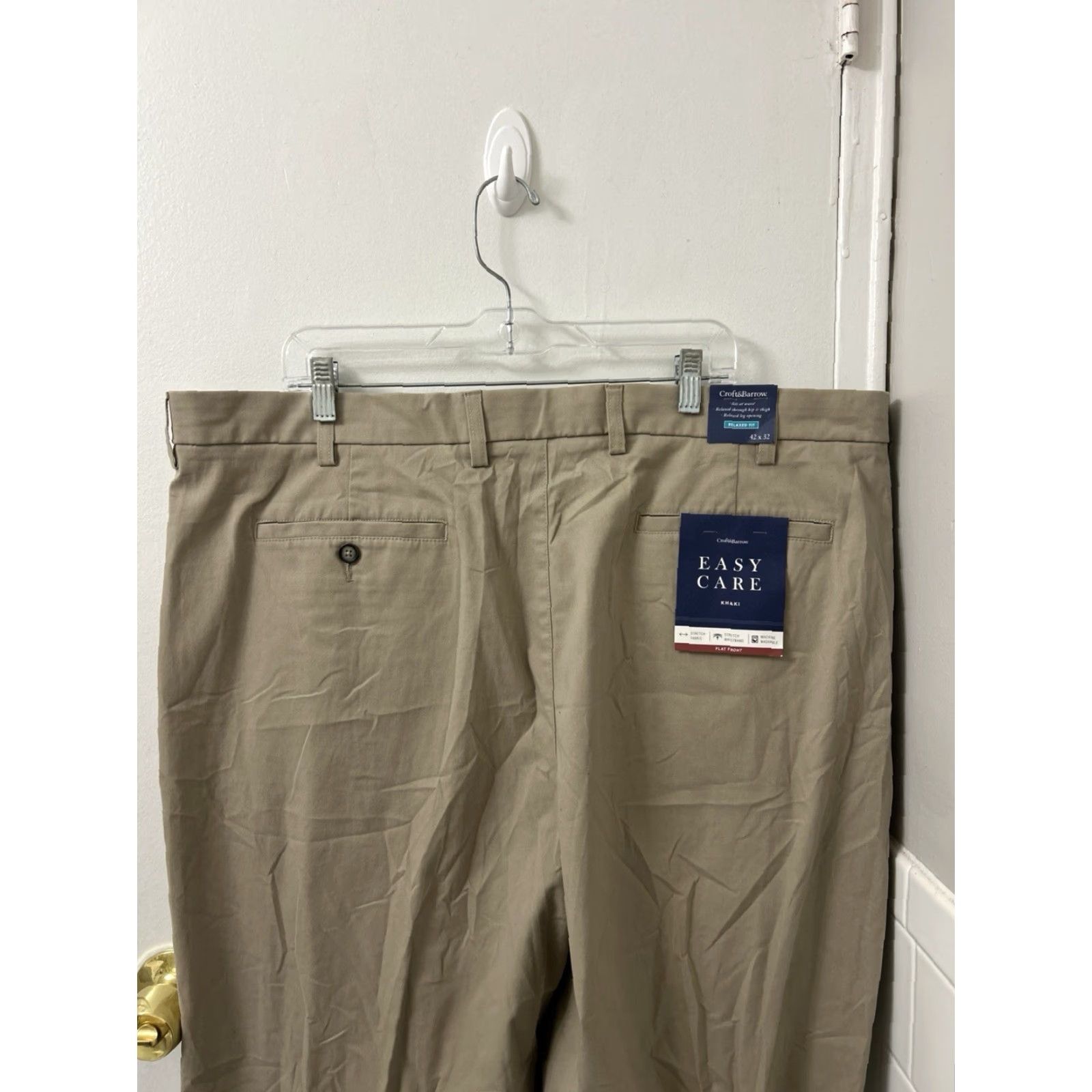 Croft & Barrow VINTAGE Croft & Barrow Pants Mens 42x32 Brown Khaki Relaxed Fit Flat Front YKK Trousers Size US 42 / EU 58 - 6 Thumbnail