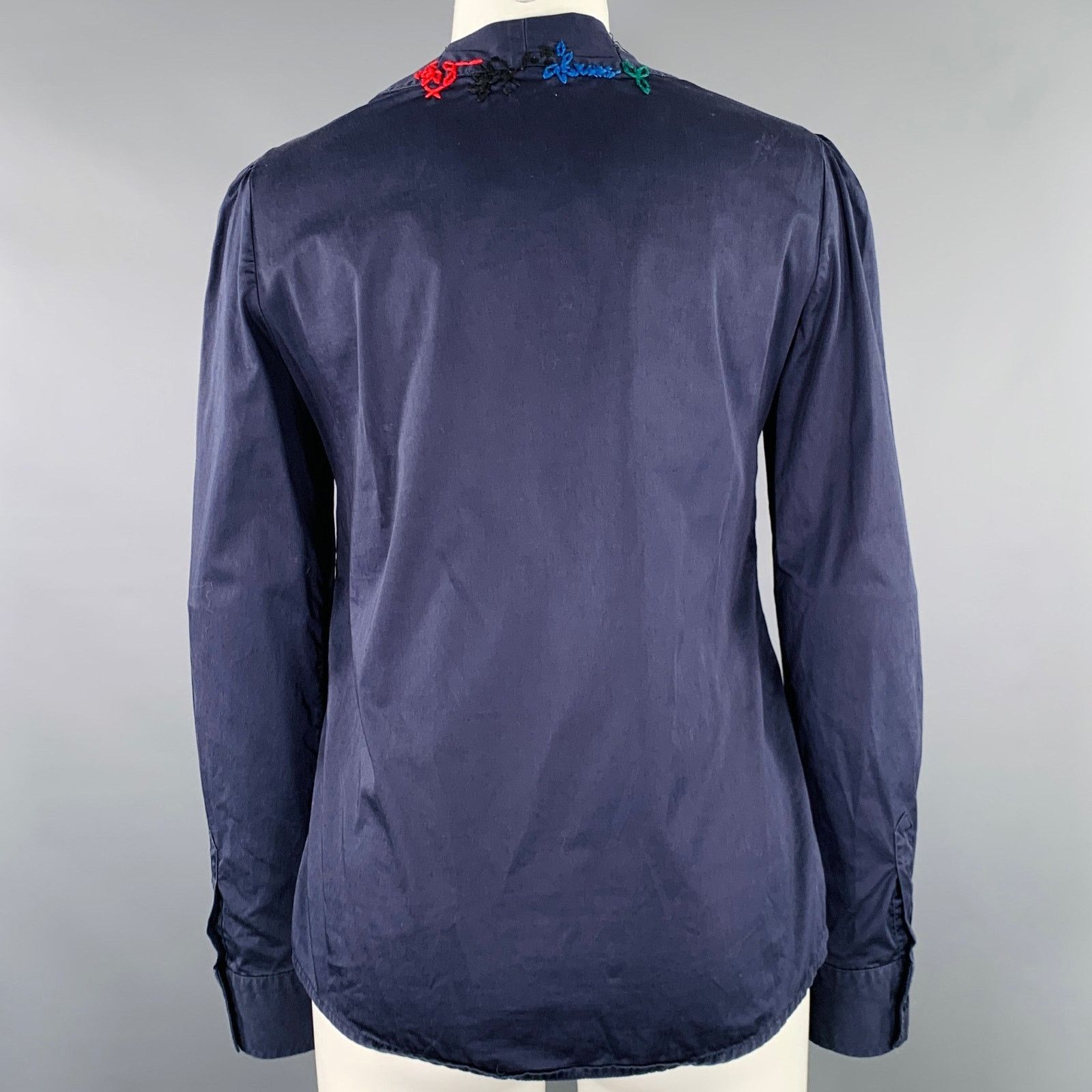 Love Moschino 4 Navy Multi Color Cotton Blend Embroidered Casual Top Size S / US 4 / IT 40 - 4 Thumbnail