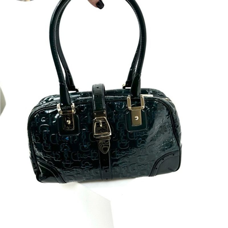 Gucci Gucci Vintage Green Blue Black Leather top handle bag Size ONE SIZE - 3 Thumbnail