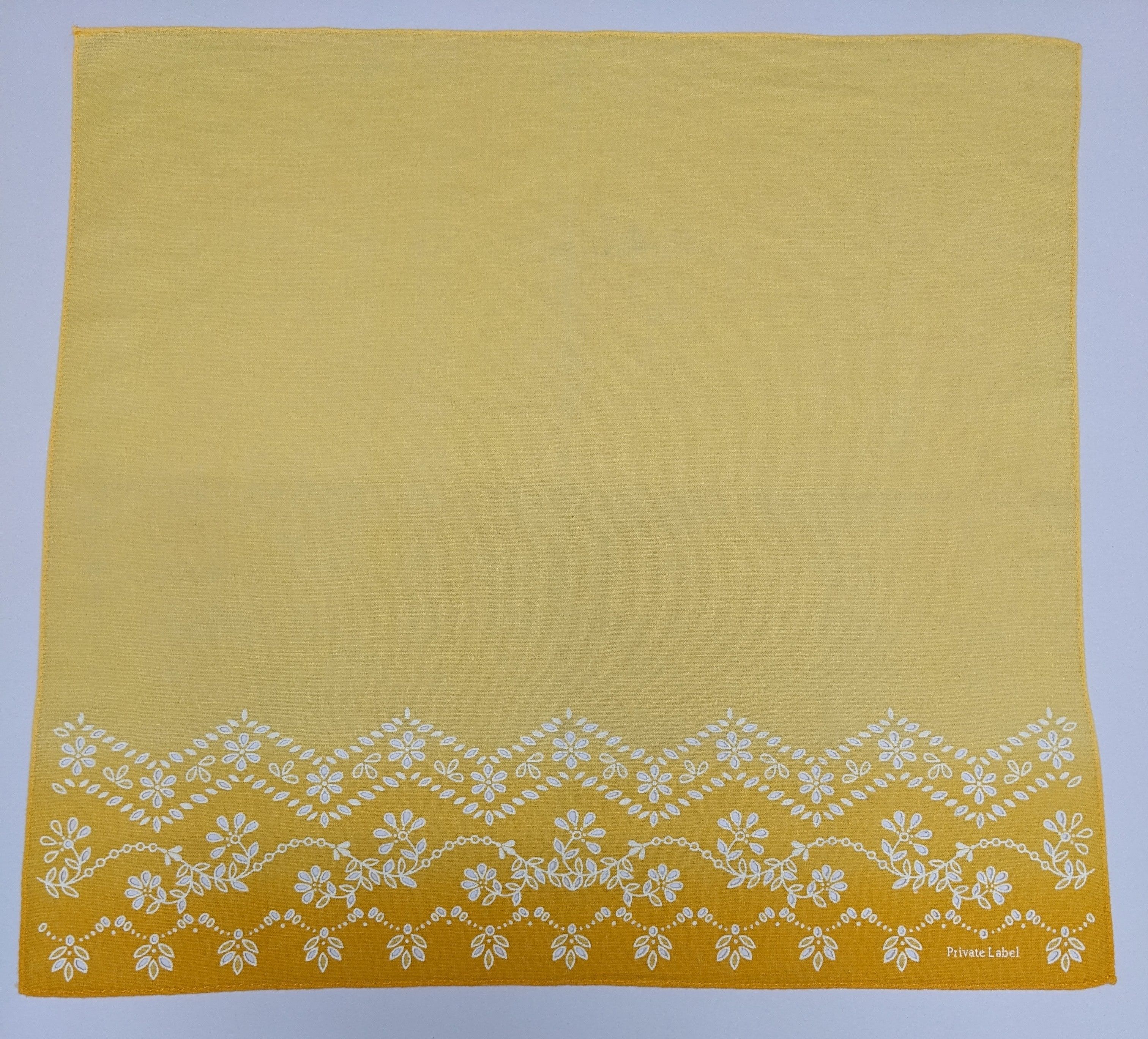Japanese Brand Vintage Private Label Yellow Ombre Floral Handkerchief Size ONE SIZE - 3 Thumbnail