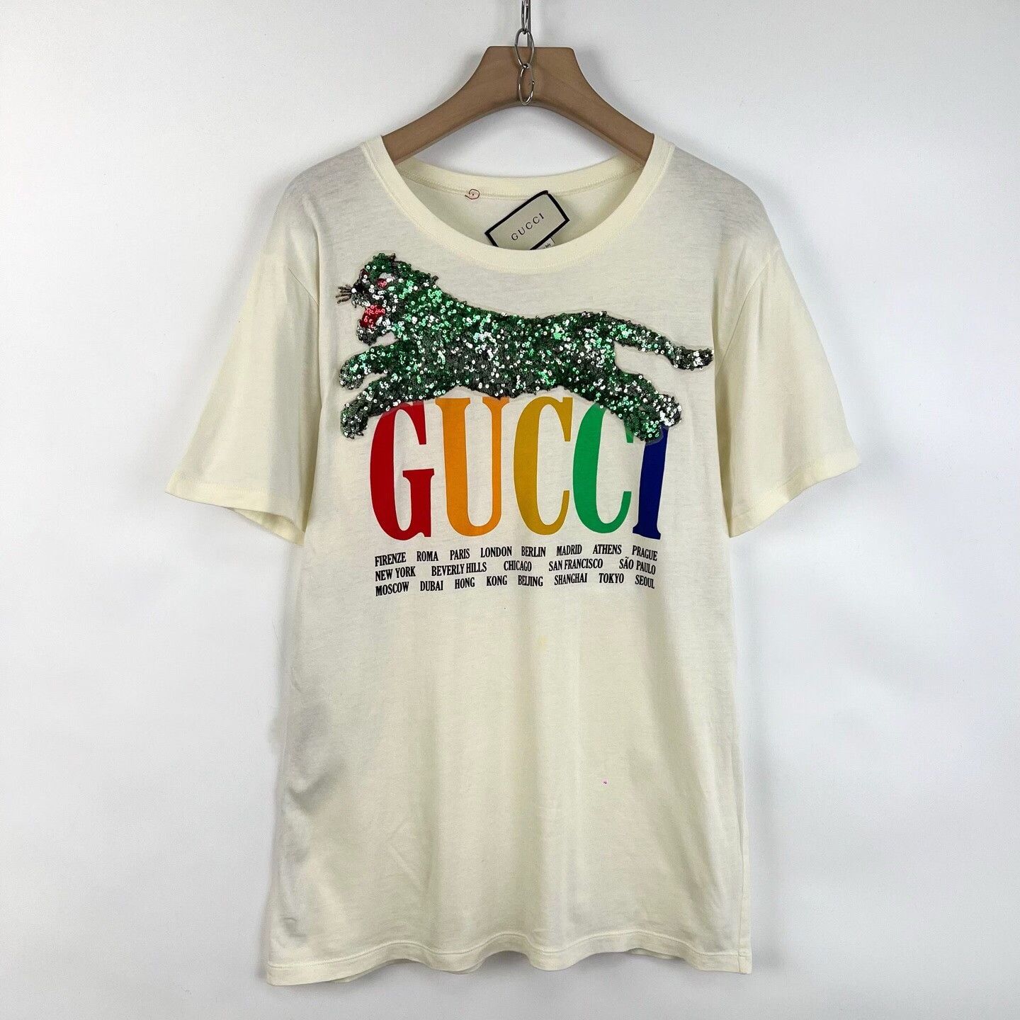 Gucci Gucci Leopard Sequin Logo Short Sleeve Size M / US 6-8 / IT 42-44 - 1 Thumbnail