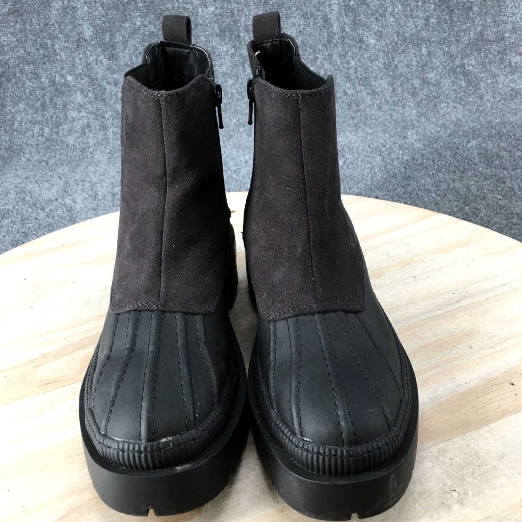 Vintage Universal Thread Duck Boots Womens 6 Ella Chelsea Ankle Black Rubber Zip Pull On Boots Size US 6 / IT 36 - 6 Thumbnail