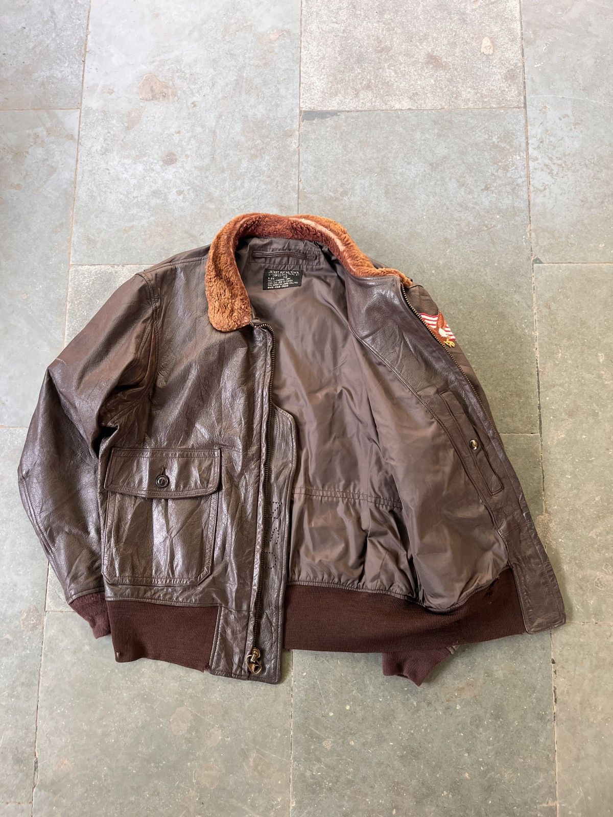Vintage Rare 1968 U.S. Navy G-1 Flight Jacket Martin Lane Co. Inc. Size US L / EU 52-54 / 3 - 3 Thumbnail