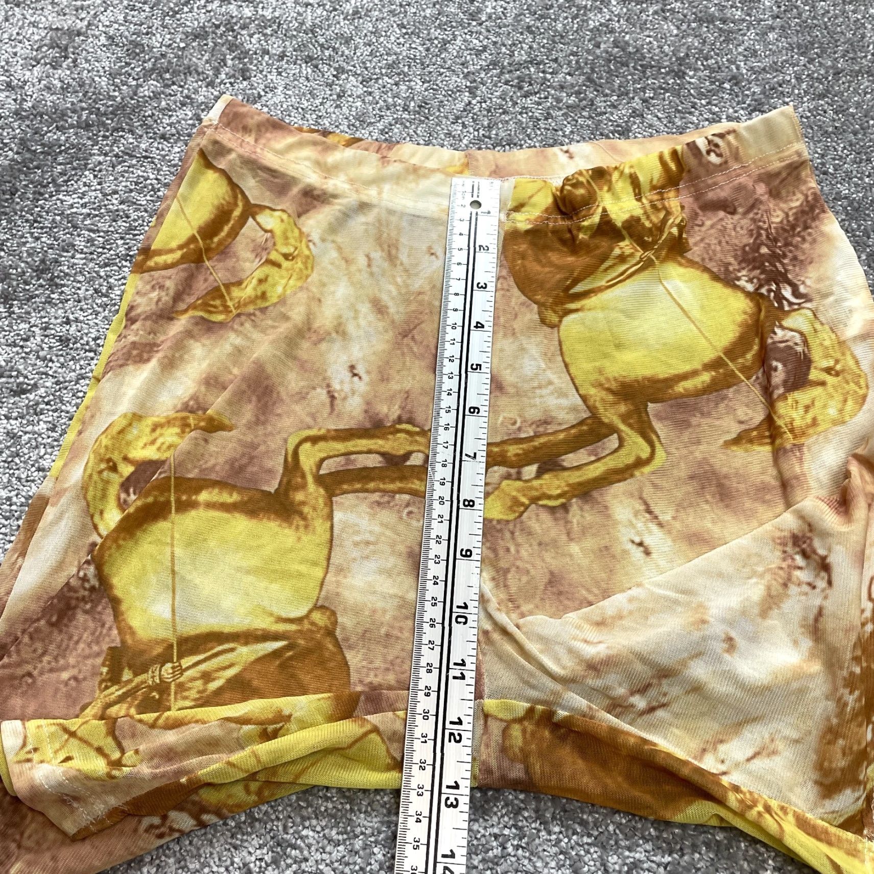 Vintage Unbranded Sweat Shorts Womens 2XL Brown Gold Stretch Casual Polyester Elastic Size 28" / US 6 / IT 42 - 4 Thumbnail