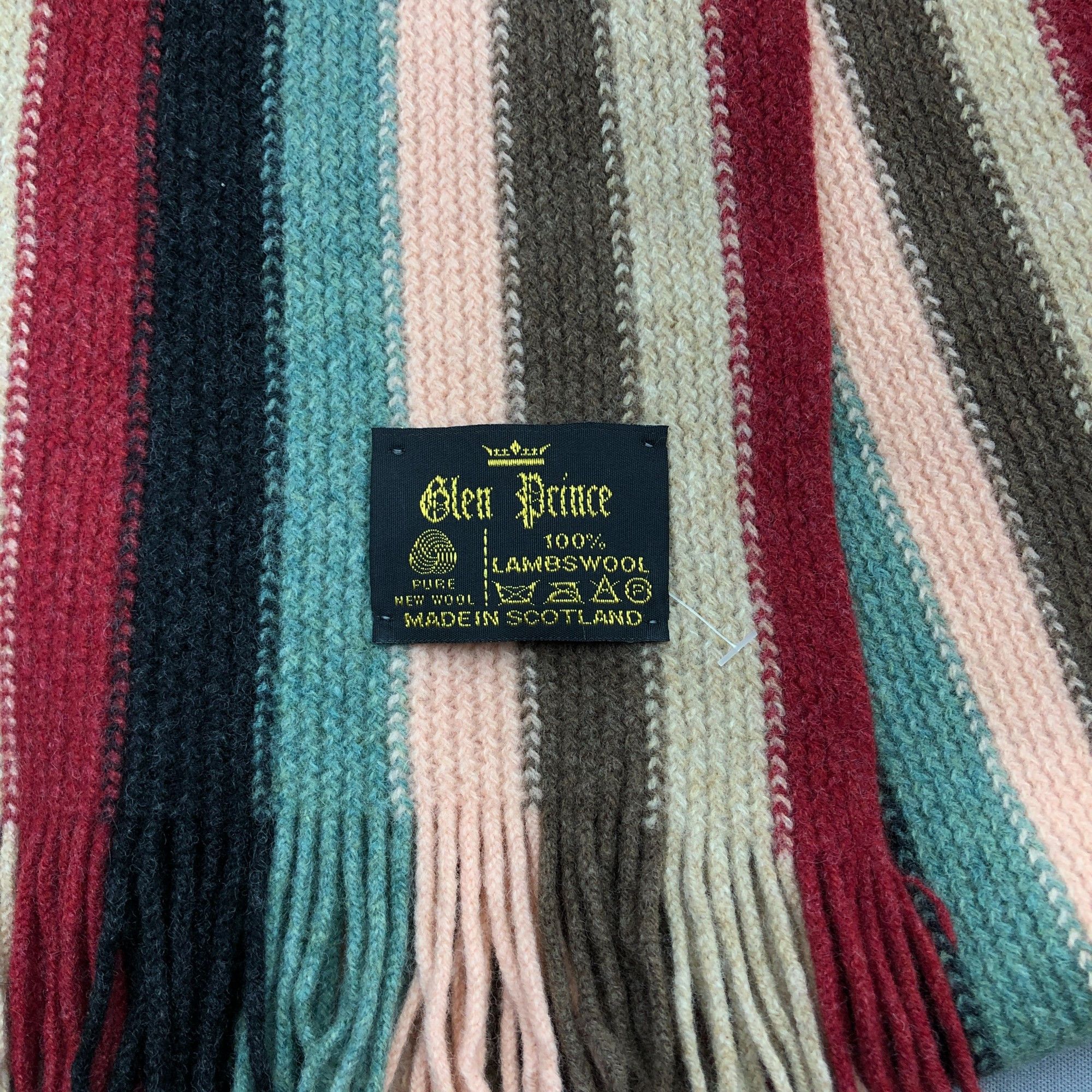 Japanese Brand Vintage Glen Prince Scarf Muffler Knit Wool Winter Scarves Size ONE SIZE - 4 Thumbnail