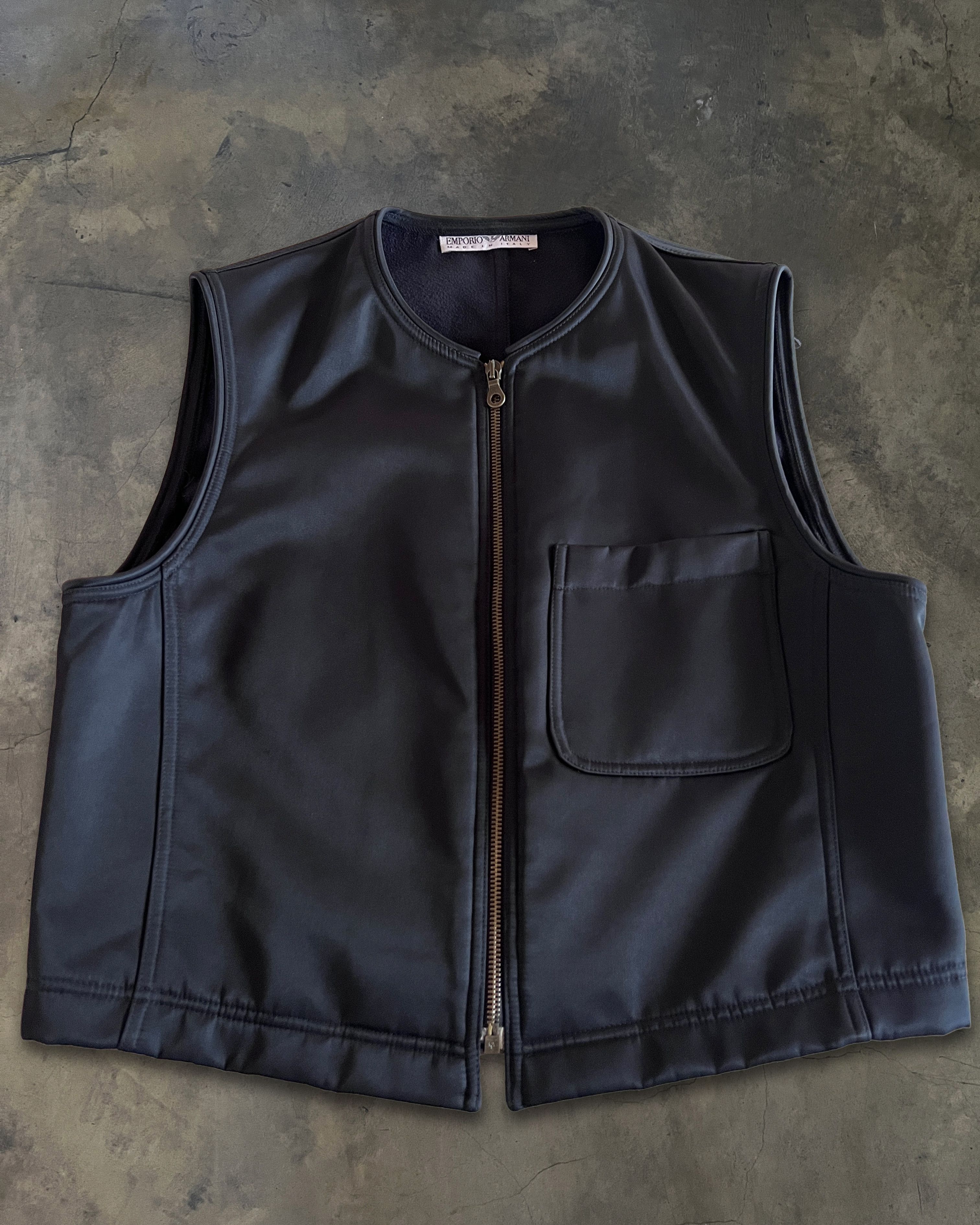 1990 EMPORIO ARMANI Leather Vest Archive Armani × Emporio Armani 
