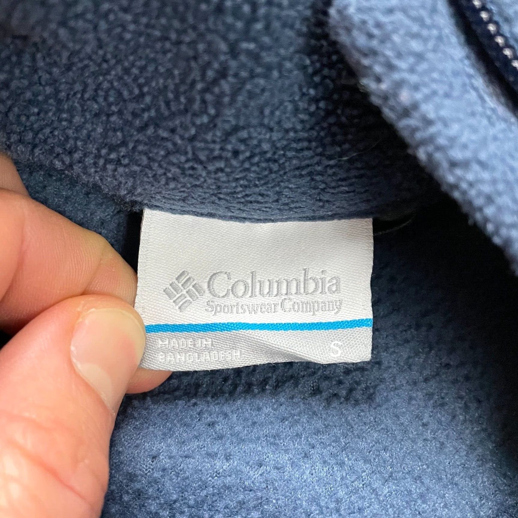 Vintage Columbia Jacket Mens Small Dark Blue Zip Up High Neck Fleece Outdoor Sweatshirt Size US S / EU 44-46 / 1 - 6 Thumbnail