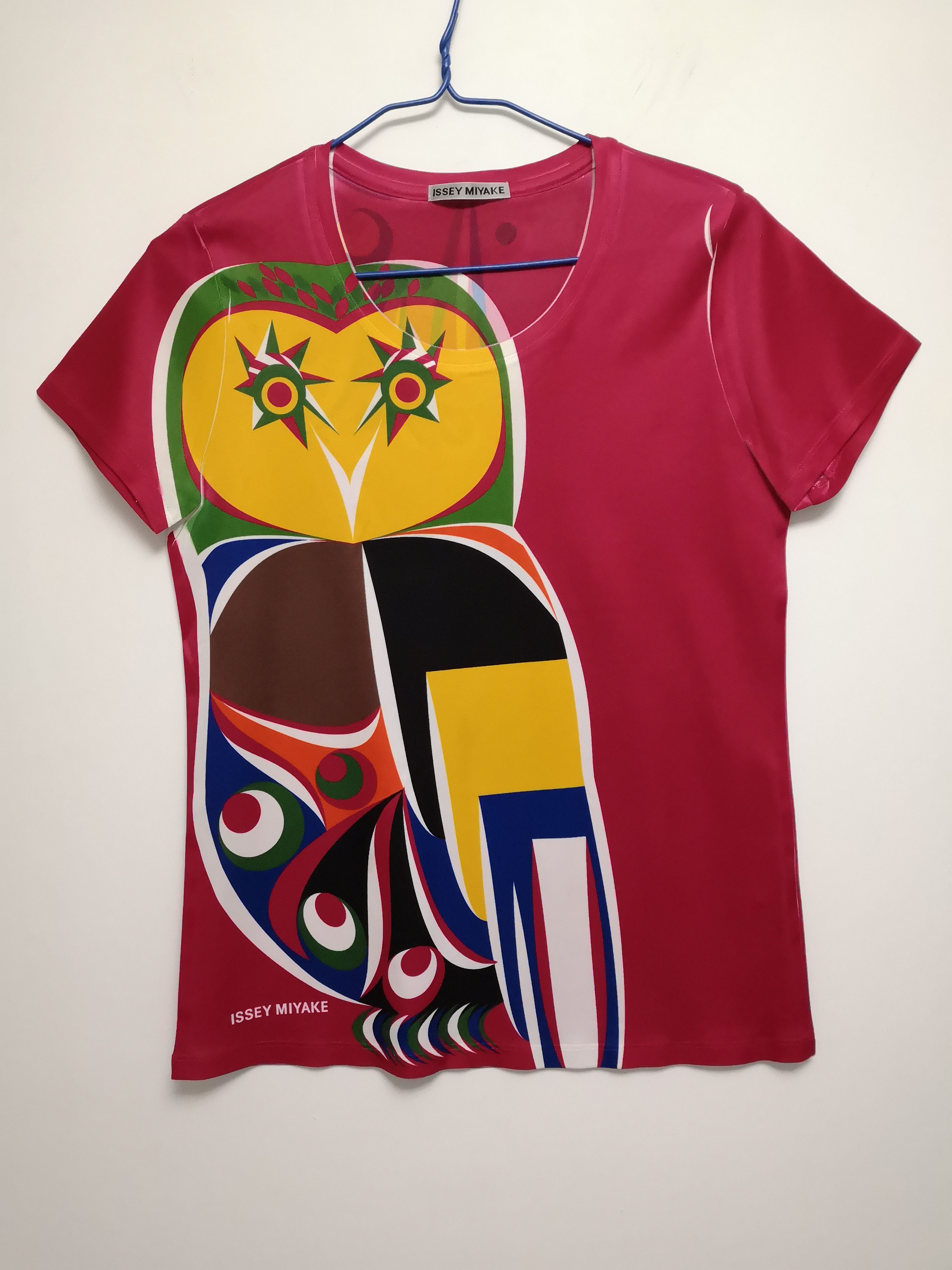Colorful Garment Printed Owl Short Sleeves T-Shirt