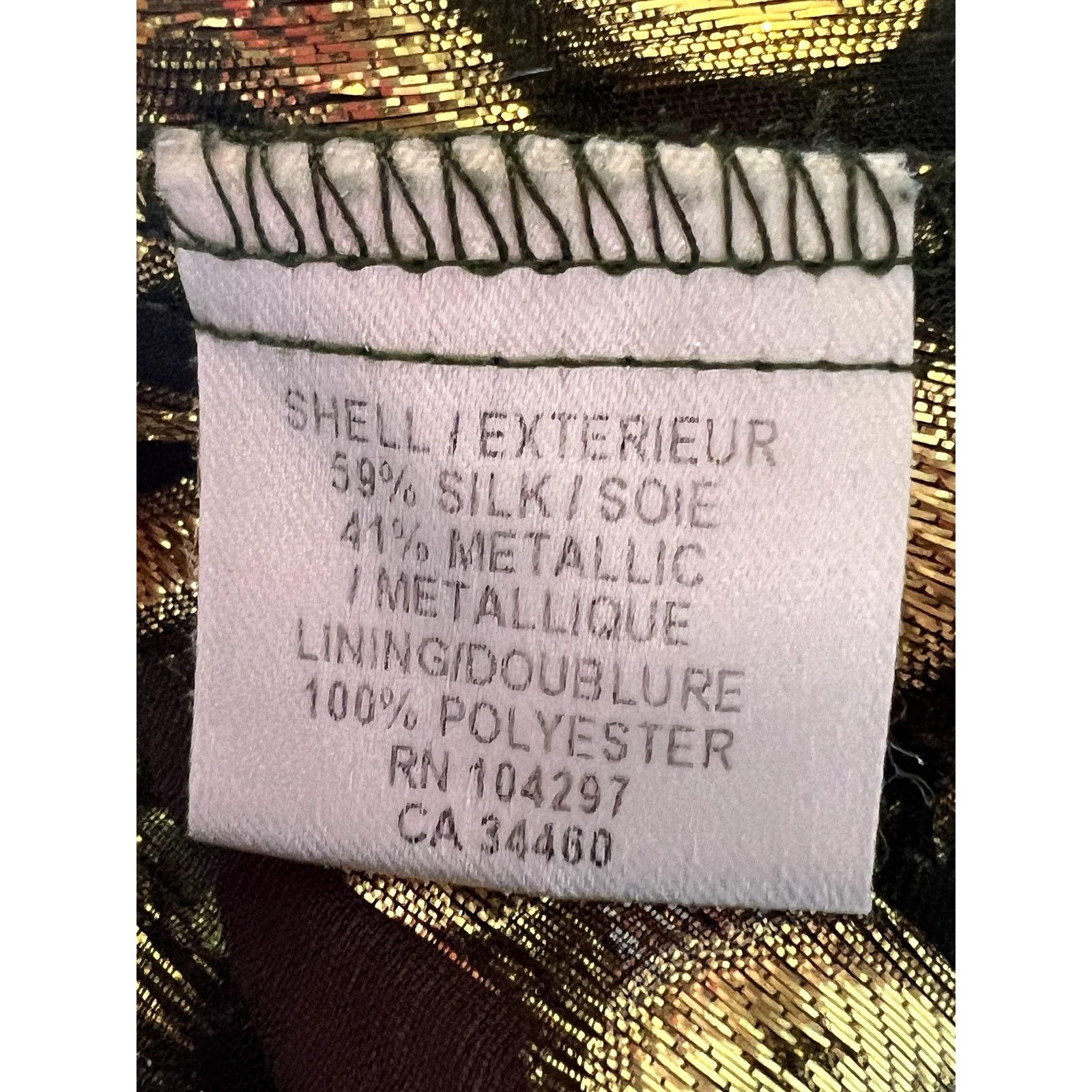 MILLY Milly New York Metallic Gold and black blouse Sz 4 Y2K S Size S / US 4 / IT 40 - 5 Thumbnail