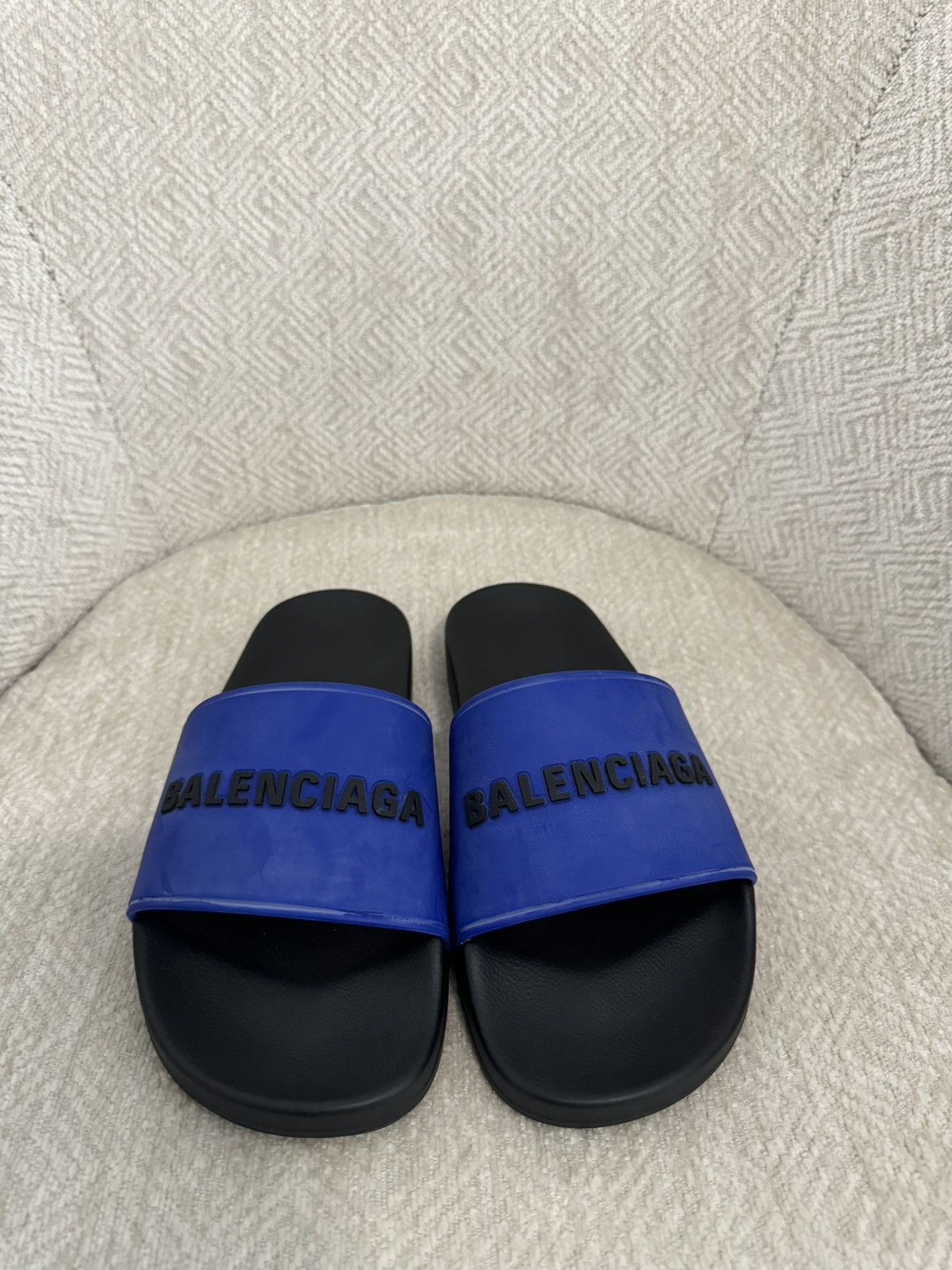 Balenciaga Pool Slides Blue Grailed