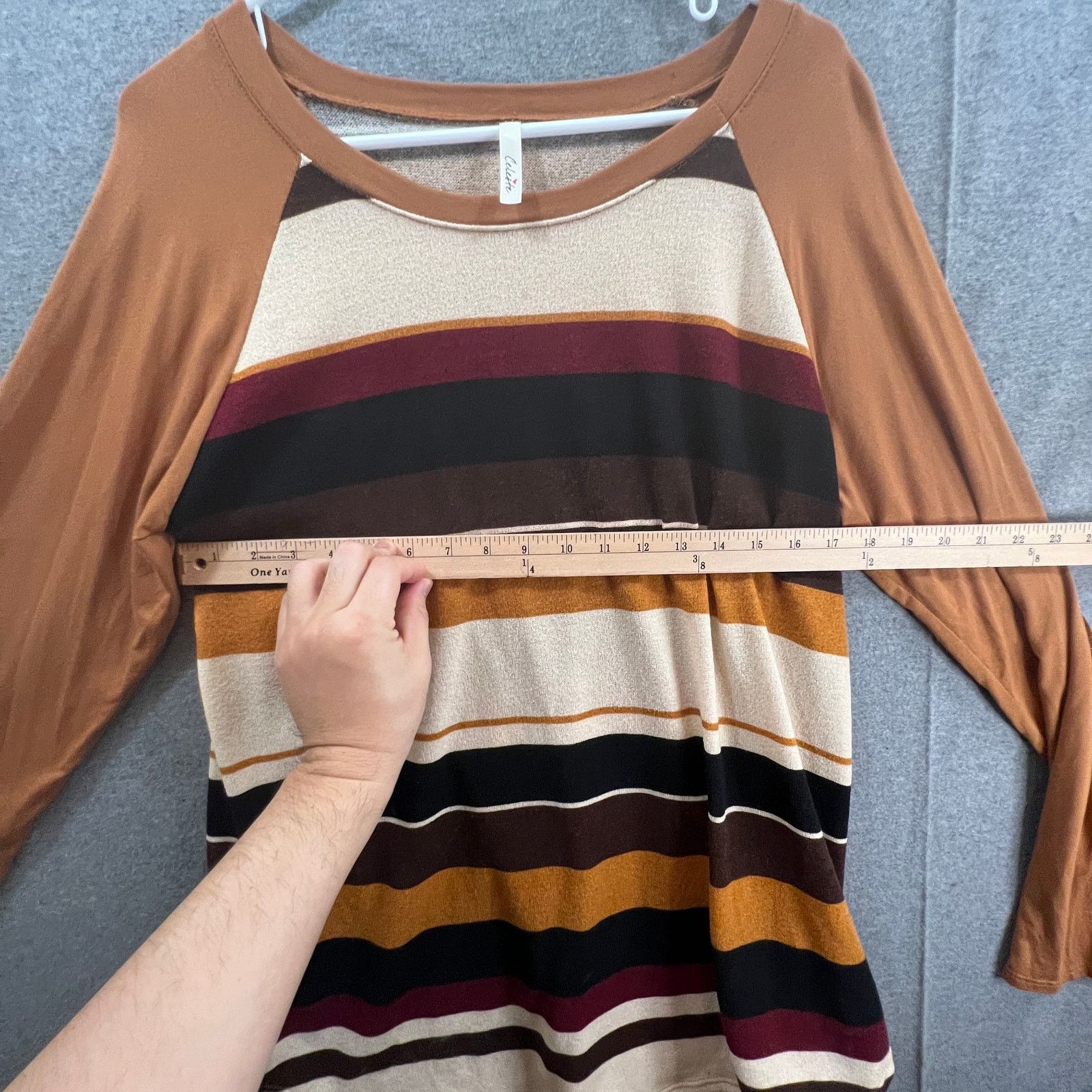 Other Celeste Long Sleeve Shirt Women 1XL Yellow Stripes Size XL / US 12-14 / IT 48-50 - 6 Thumbnail