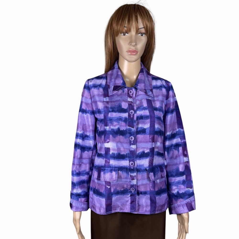Other Susan Graver Purple Jacket Watercolor Jacket A199414 Size X Size XS / US 0-2 / IT 36-38 - 1 Thumbnail