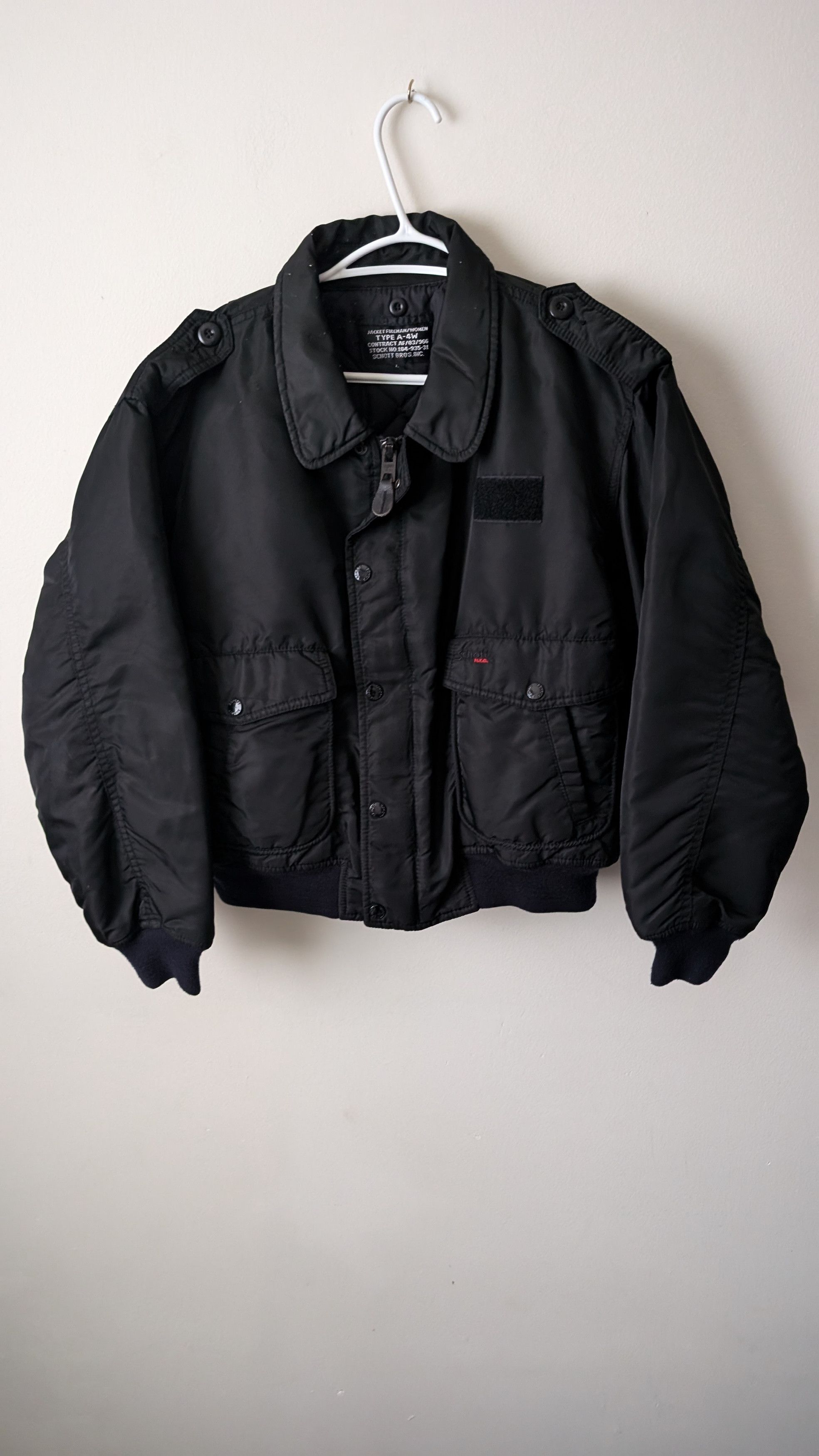 Black Bomber Schott Air Insulated Bomber Jacket Schott Air Force - Main Image