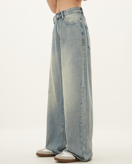 Japanese Brand × Jean Men's retro washed distressed straight loose cleanfit jeans Size US 32 / EU 48 - 4 Thumbnail